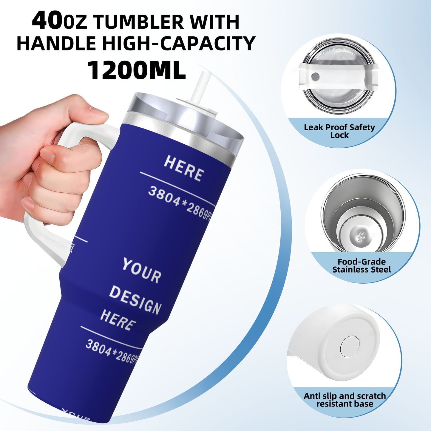 Design your Cup- 40OZ Ice Domination Cup With Handle