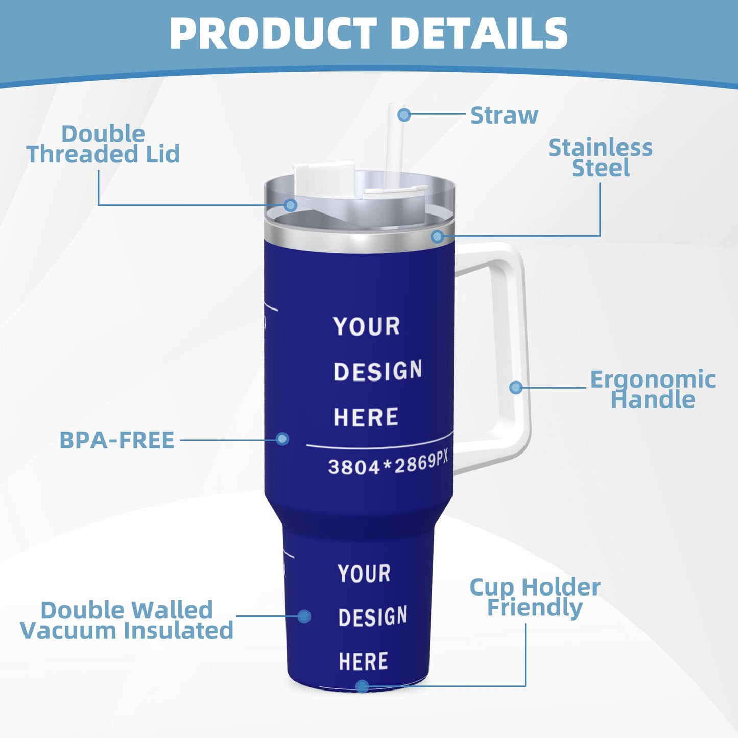 Design your Cup- 40OZ Ice Domination Cup With Handle