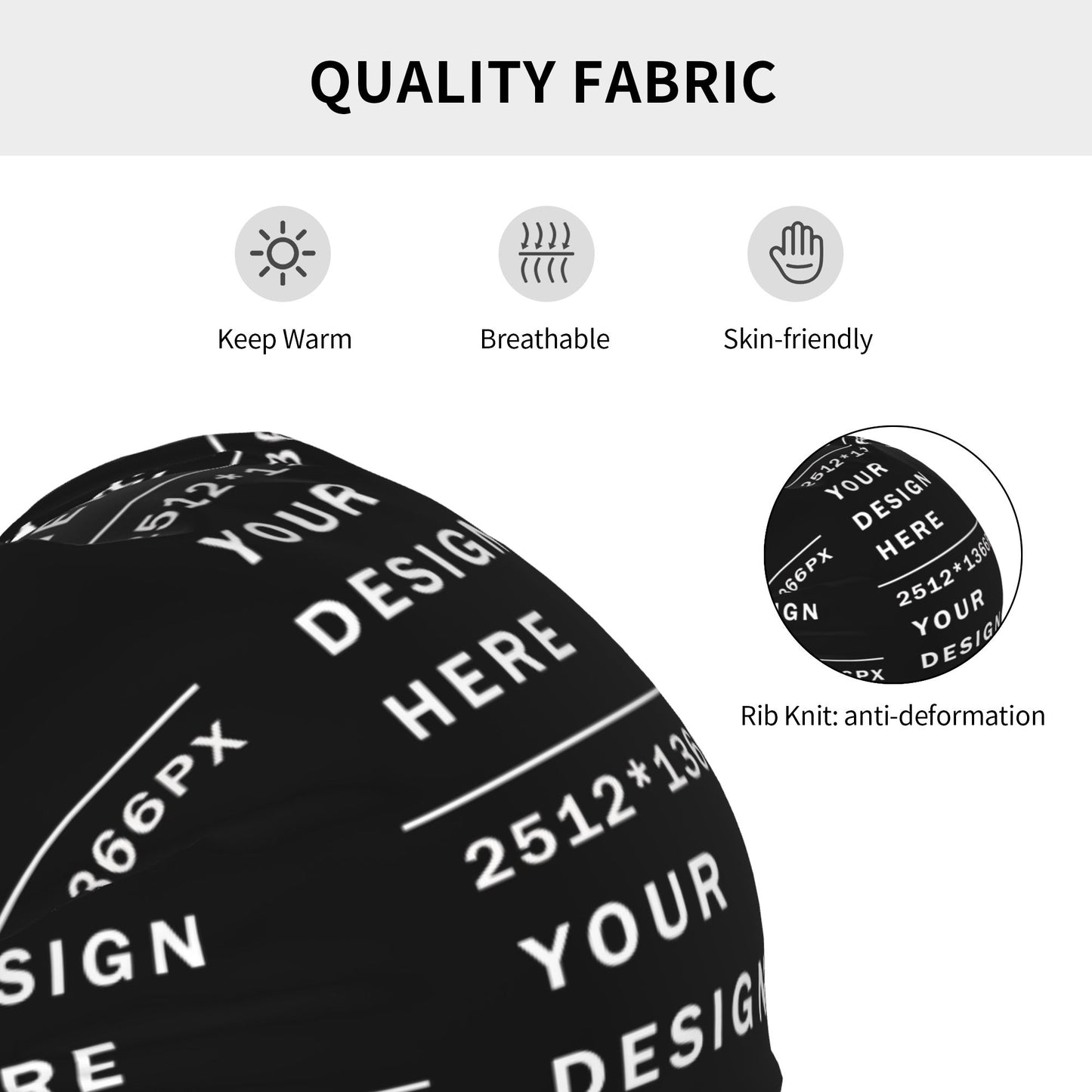 Custom full-printed Loose fit Knitted Beanie