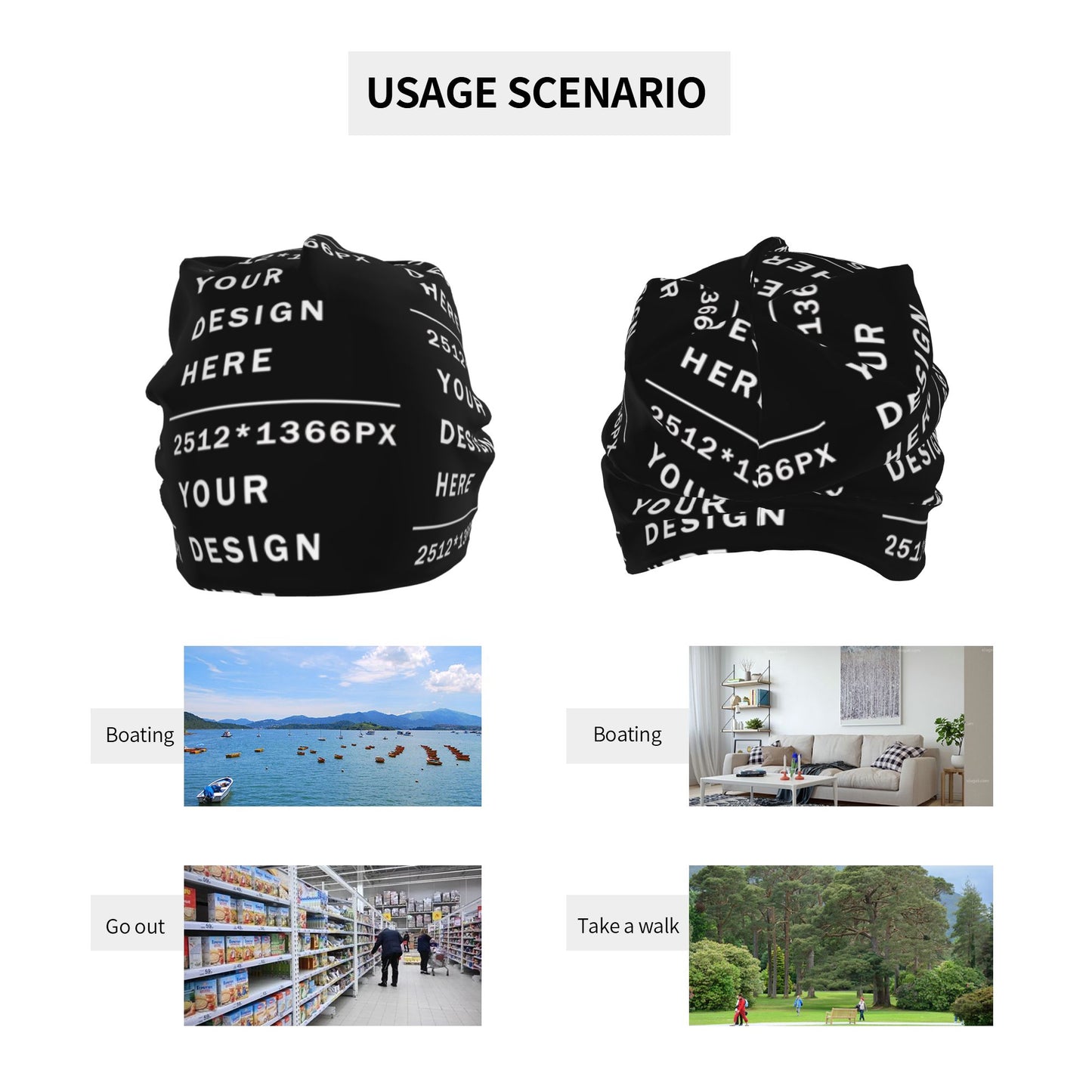 Custom full-printed Loose fit Knitted Beanie
