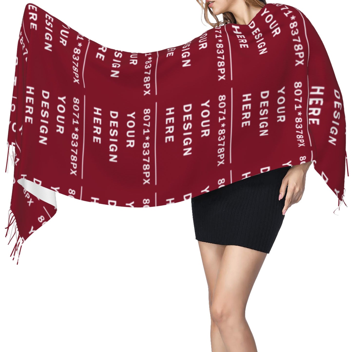Custom Women's warm fringed scarf