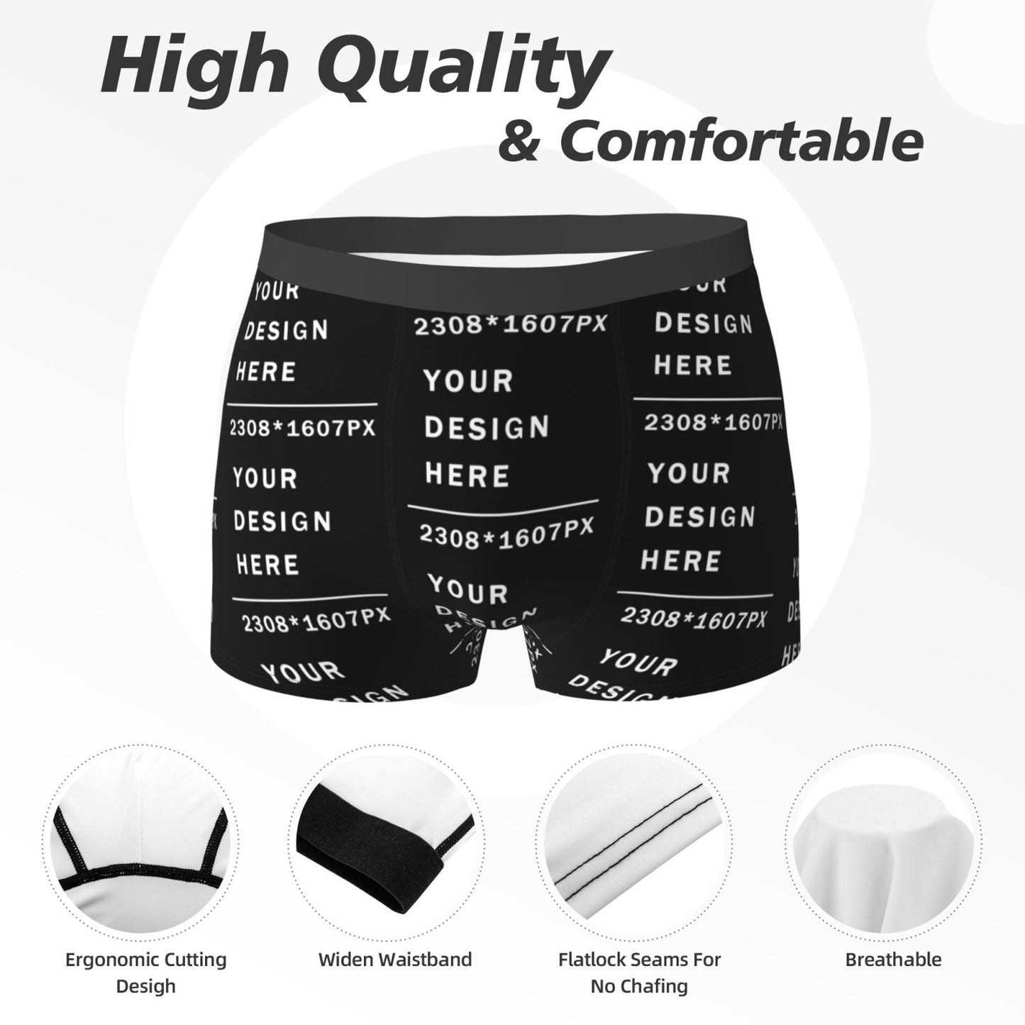 Custom Men's Boxer Briefs (Mutiple-sided printing)