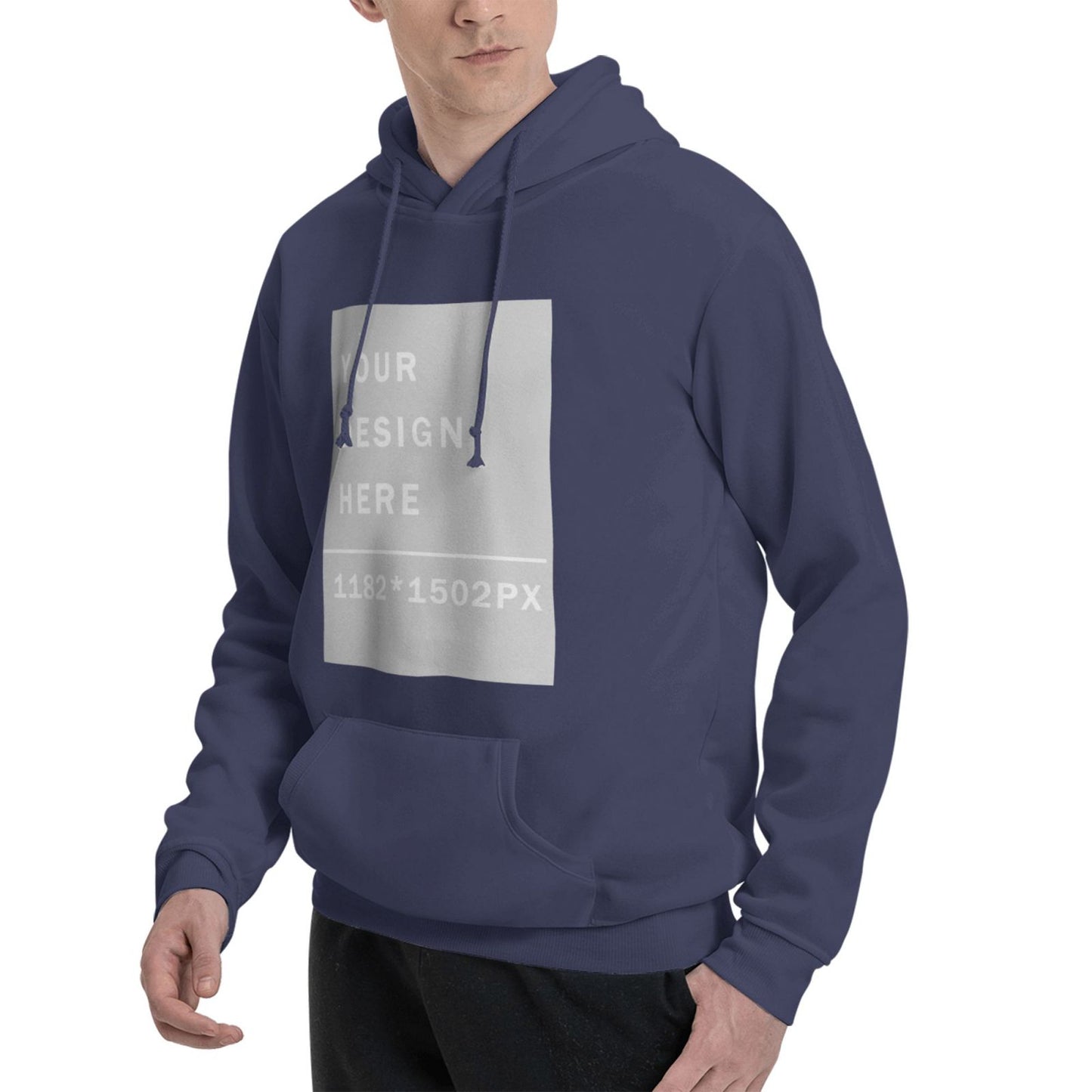 Custom Men's winter fleece hoodie (two-side printed)