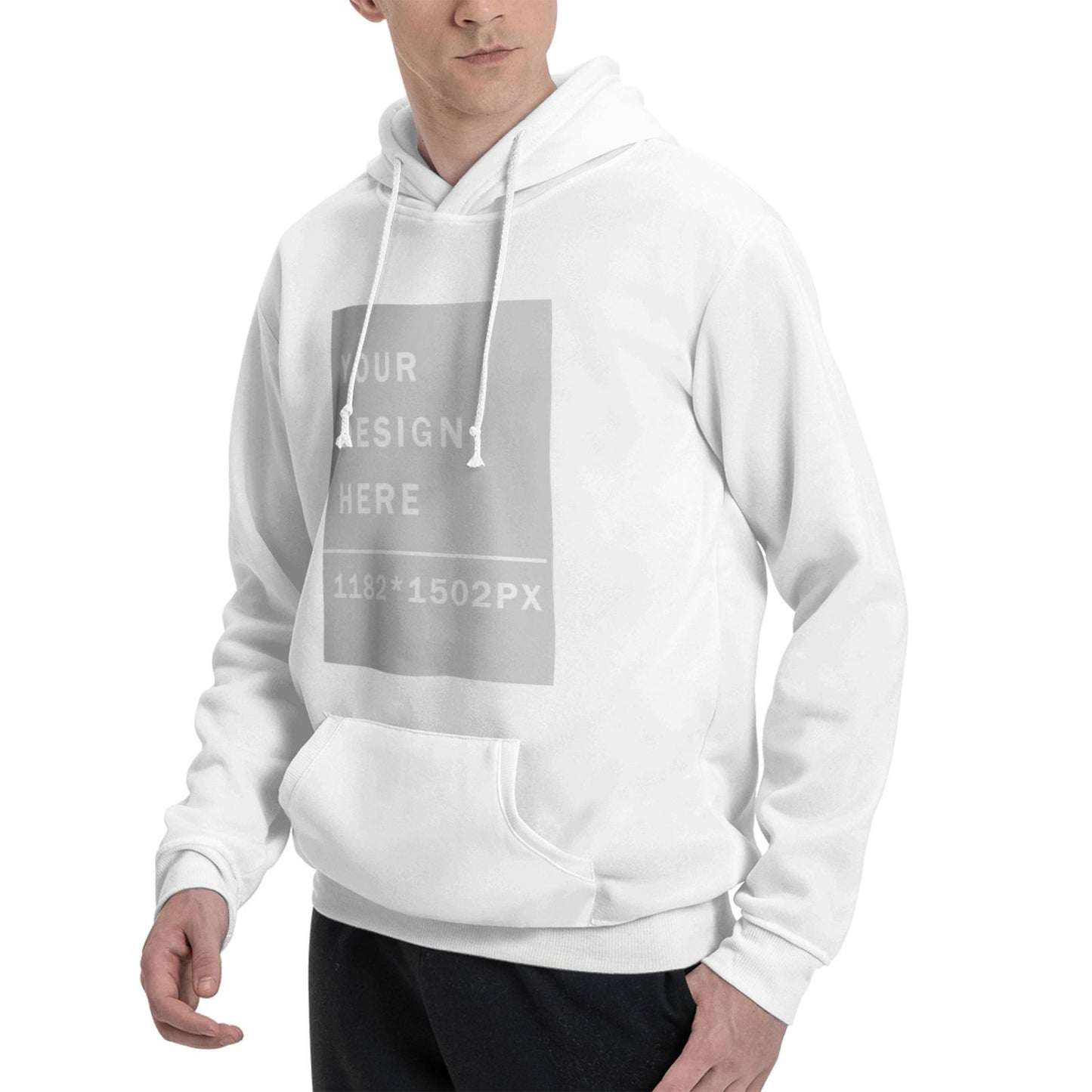 Custom Men's winter fleece hoodie (two-side printed)