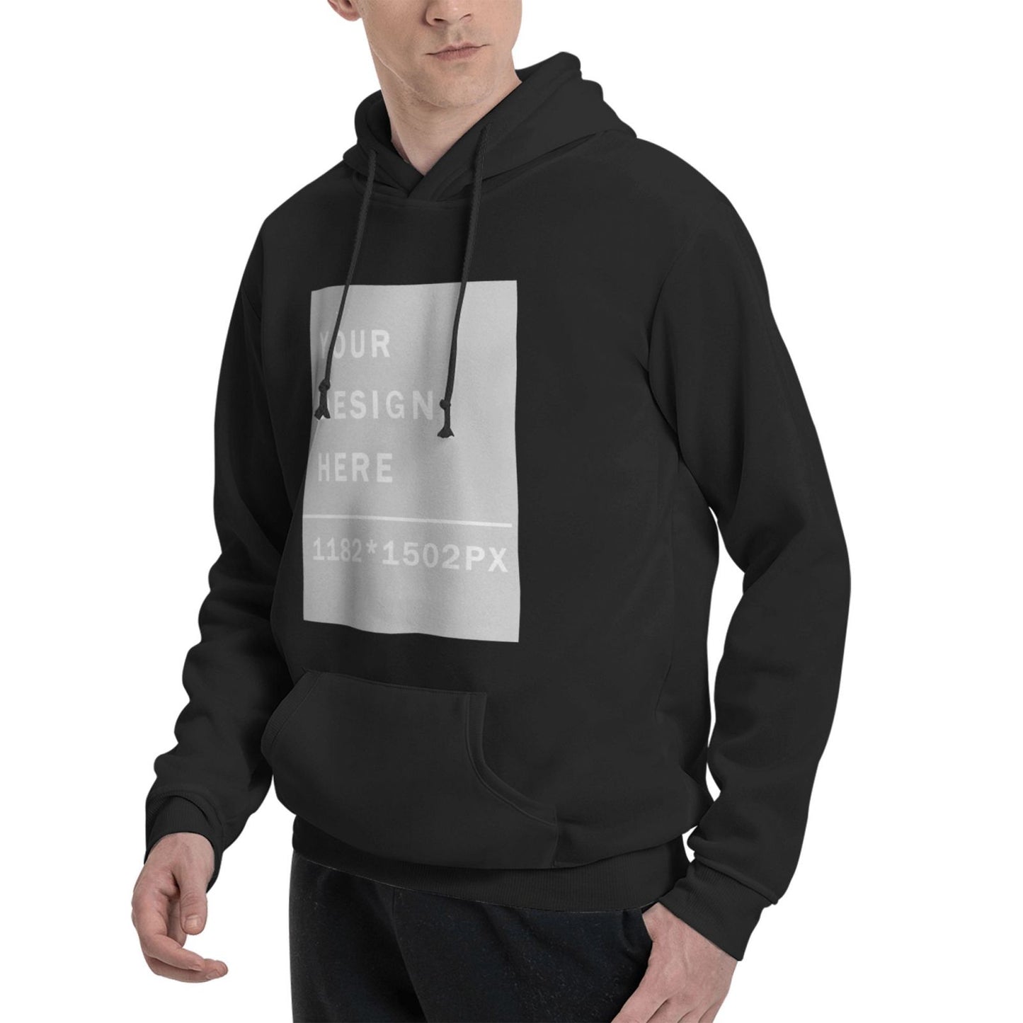 Custom Men's winter fleece hoodie (two-side printed)