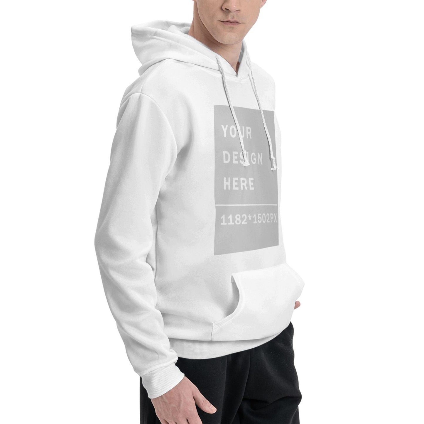 Custom Men's winter fleece hoodie (two-side printed)