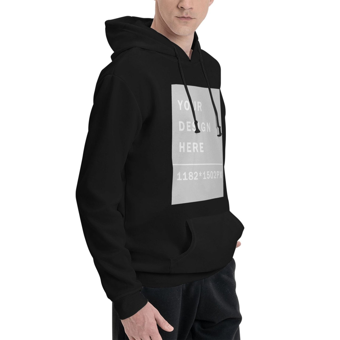 Custom Men's winter fleece hoodie (two-side printed)