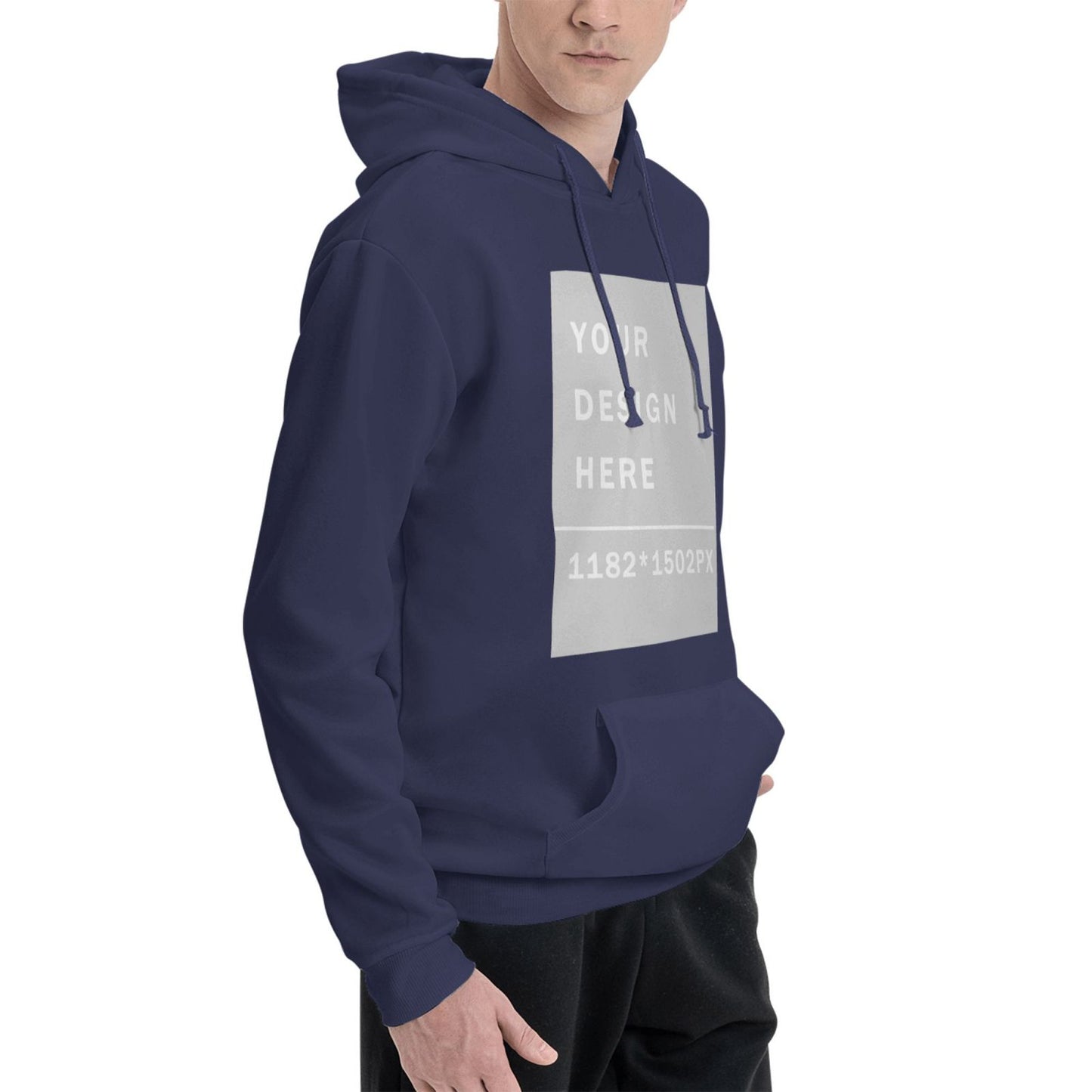 Custom Men's winter fleece hoodie (two-side printed)