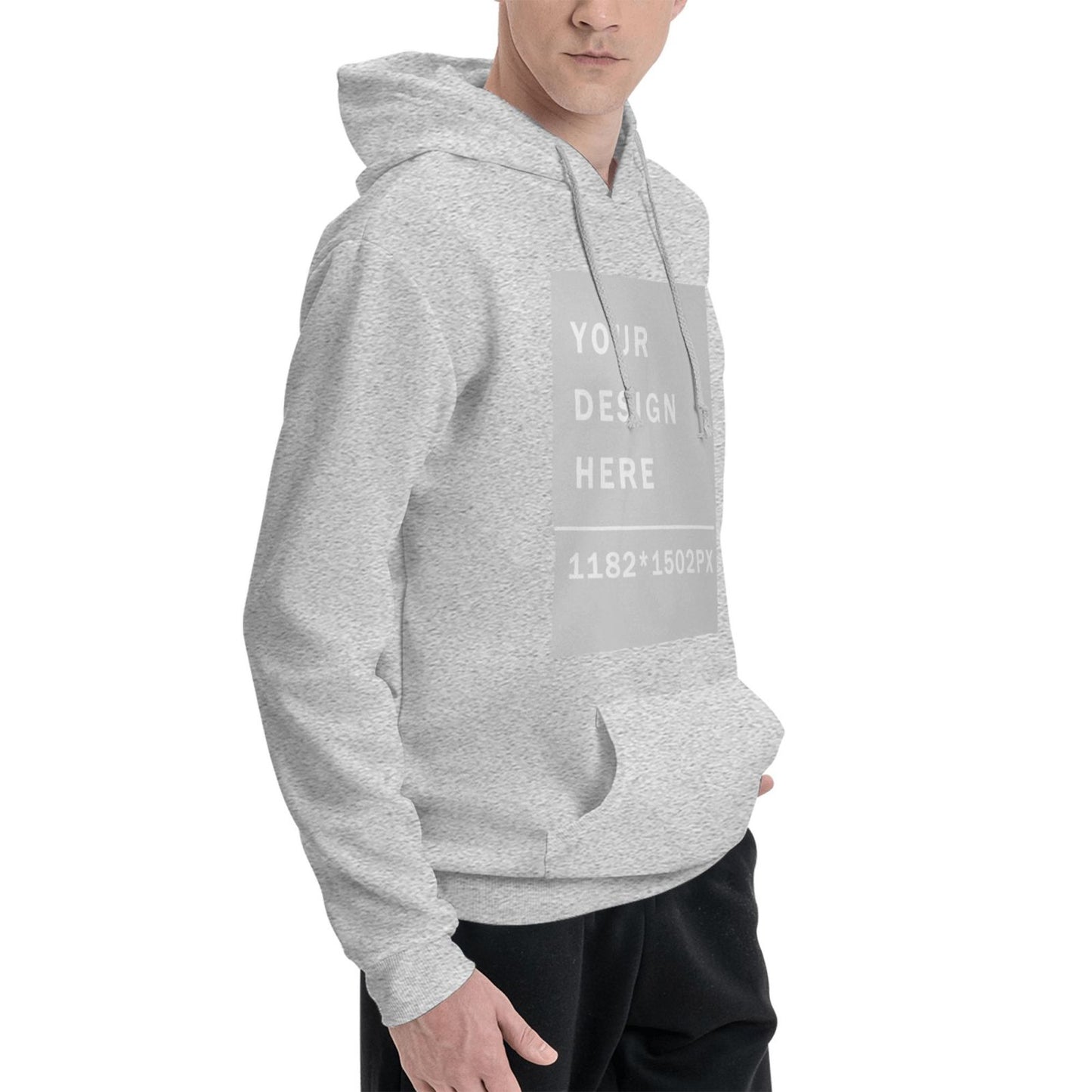 Custom Men's winter fleece hoodie (two-side printed)