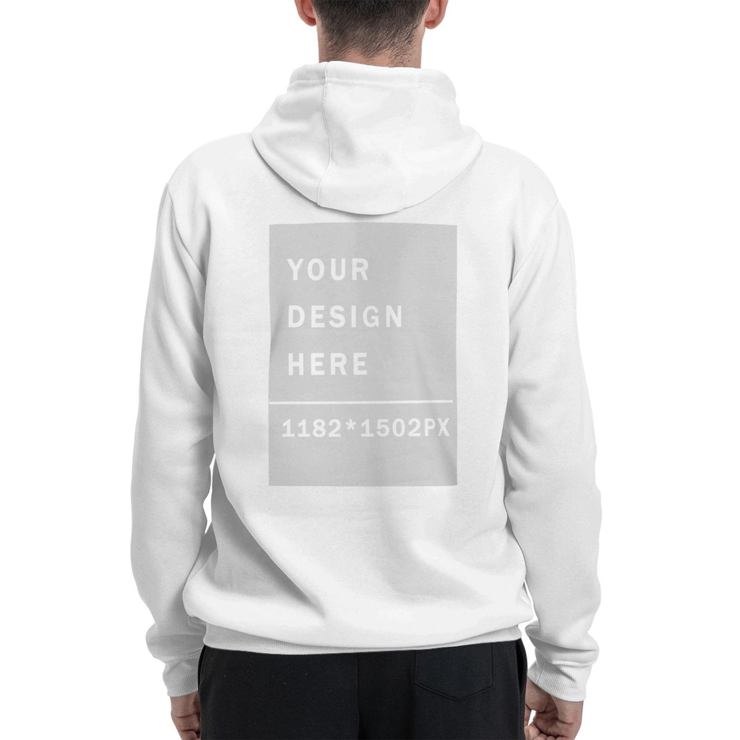 Custom Men's winter fleece hoodie (two-side printed)