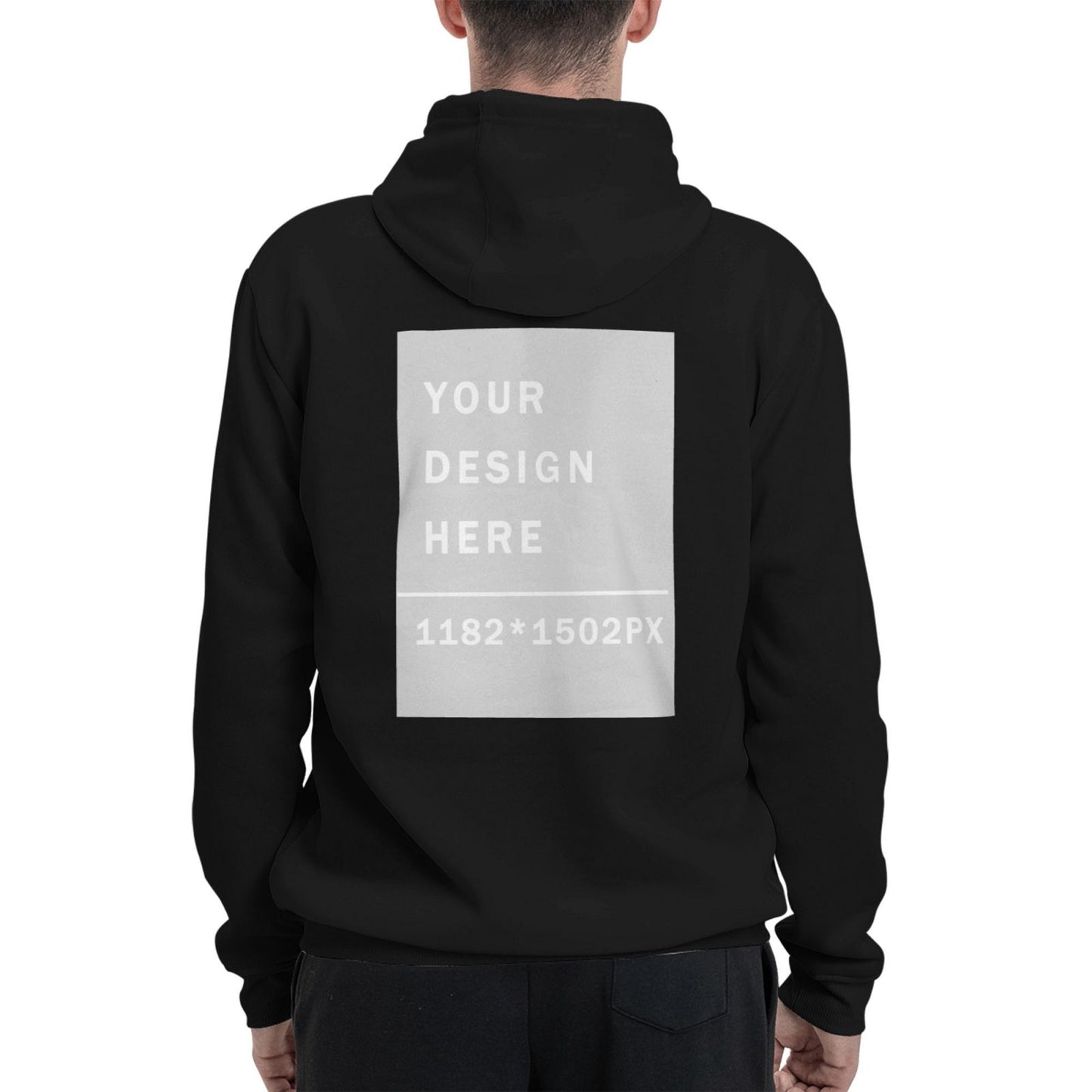 Custom Men's winter fleece hoodie (two-side printed)