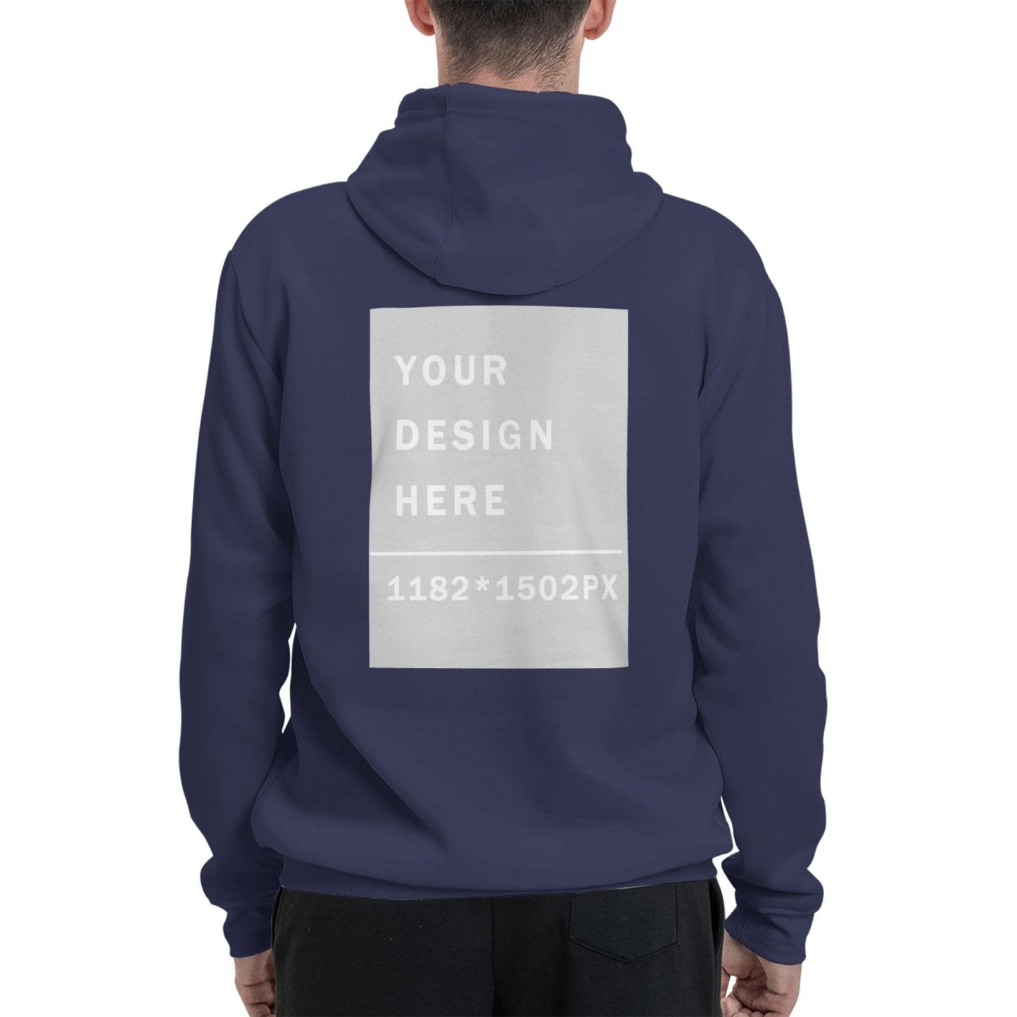 Custom Men's winter fleece hoodie (two-side printed)