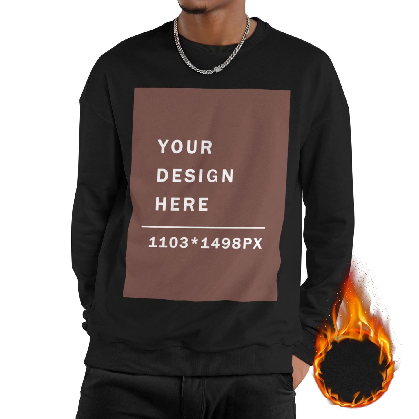 Custom Men's winter fleece Crew-neck Hoodie
