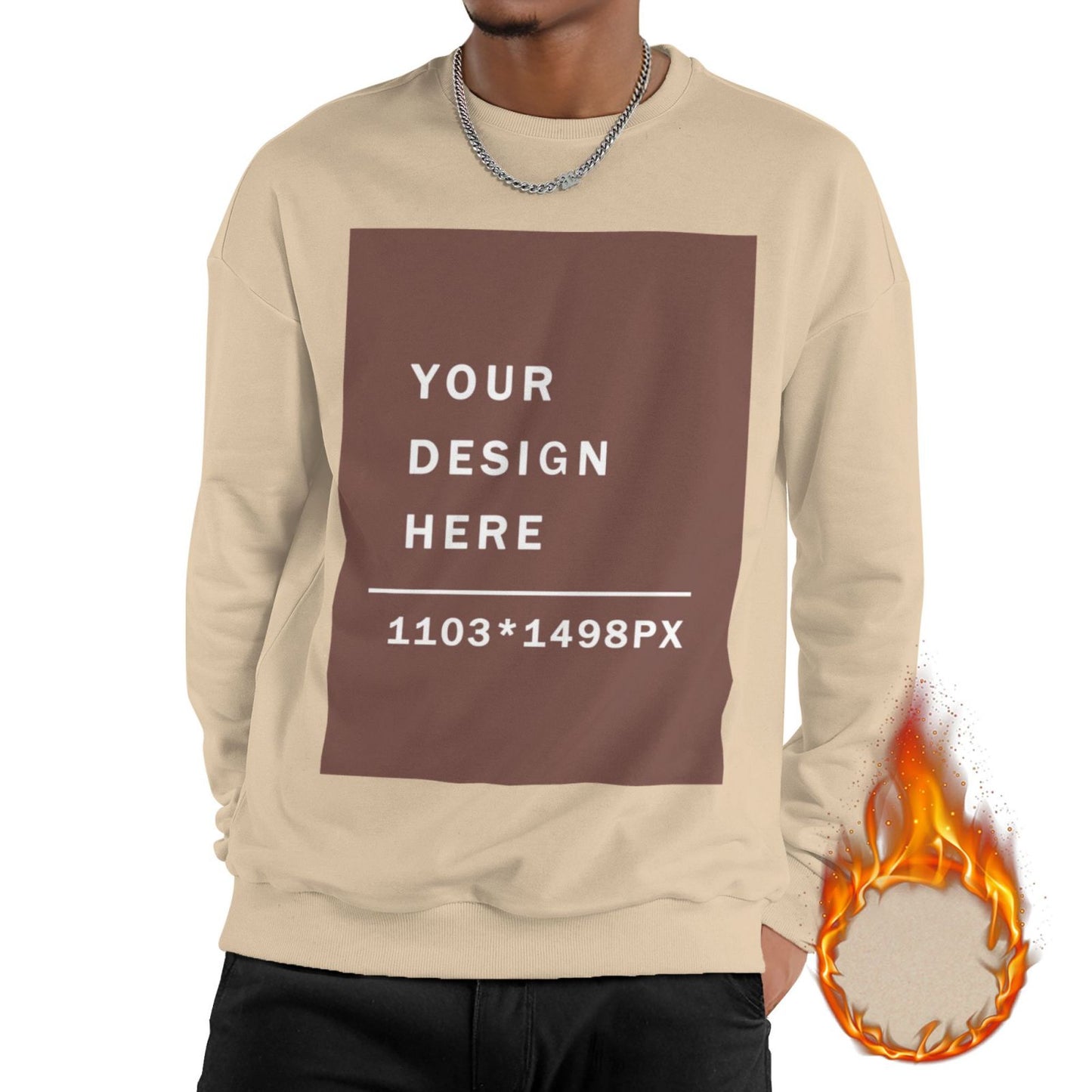 Custom Men's winter fleece Crew-neck Hoodie