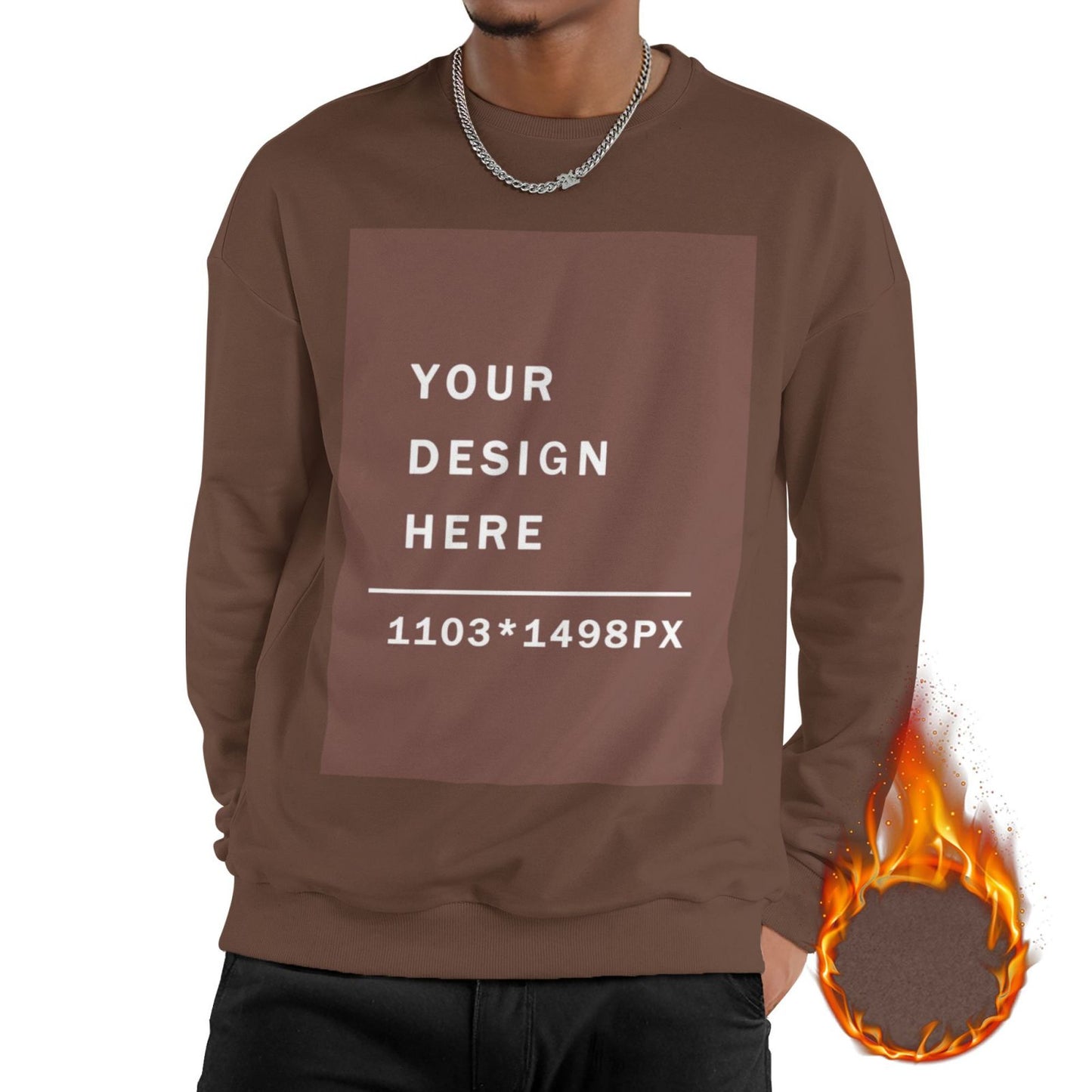 Custom Men's winter fleece Crew-neck Hoodie
