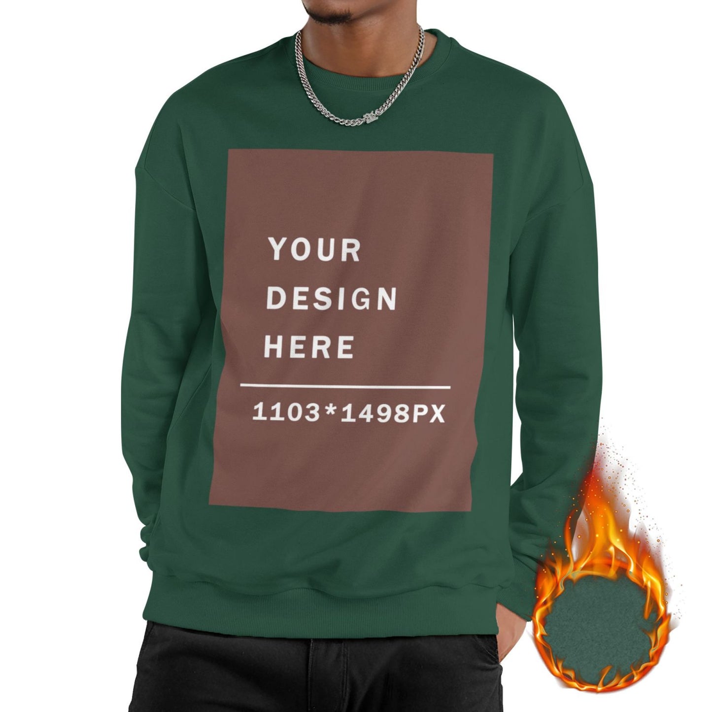 Custom Men's winter fleece Crew-neck Hoodie