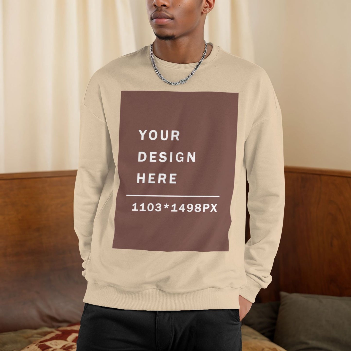 Custom Men's winter fleece Crew-neck Hoodie