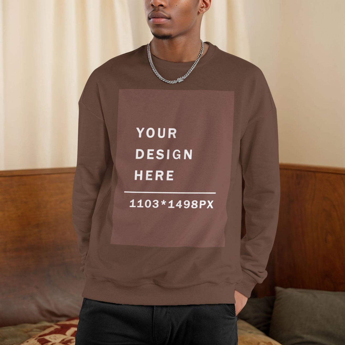 Custom Men's winter fleece Crew-neck Hoodie