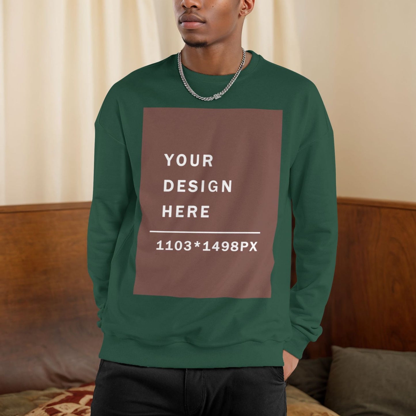 Custom Men's winter fleece Crew-neck Hoodie