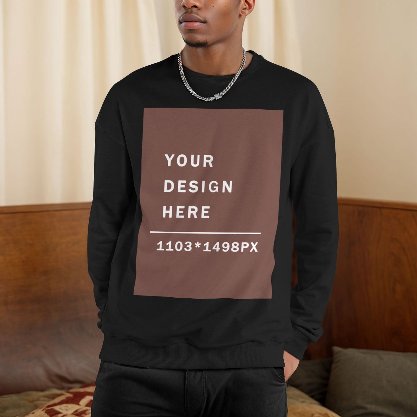 Custom Men's winter fleece Crew-neck Hoodie