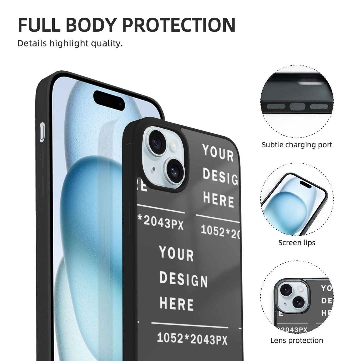 Customized Iphone 15 Soft Glass Case(Two cameras)