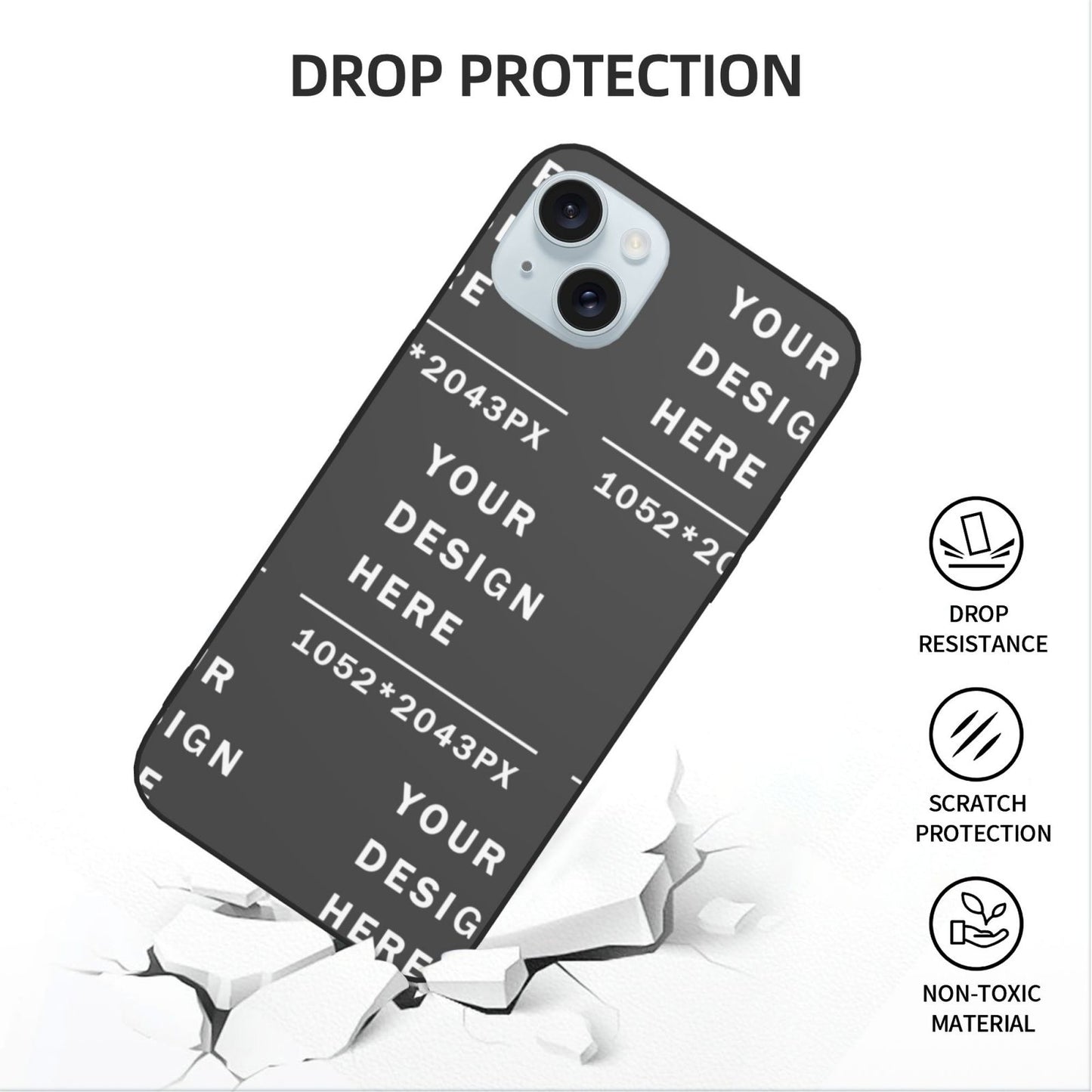 Customized Iphone 15 Soft Glass Case(Two cameras)