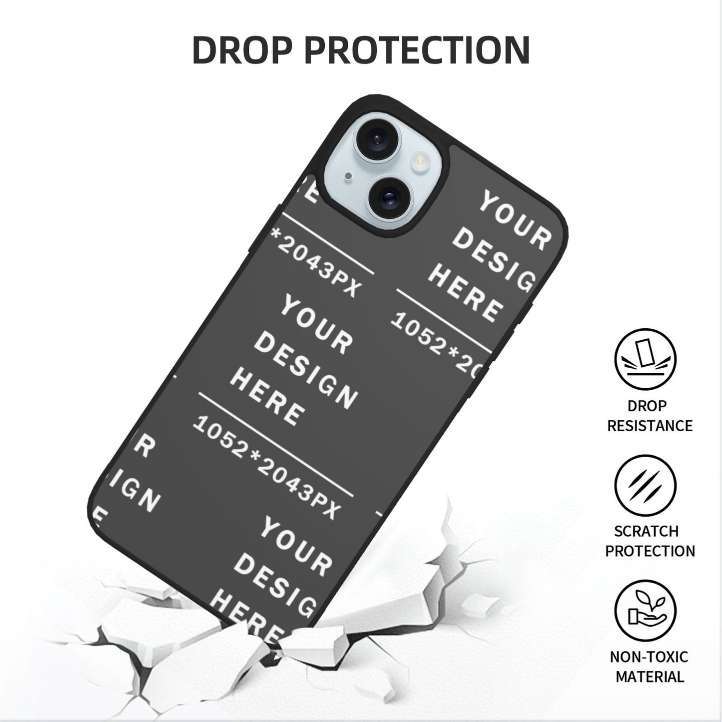 Customized Iphone 15 Soft Glass Case(Two cameras)