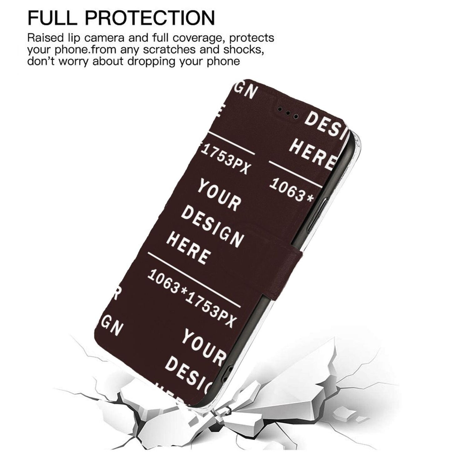 Customized iphone 7/8 Leather Flip case