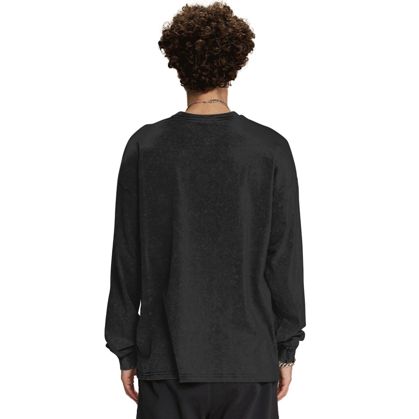 Custom Men's Cotton Crew Neck Long-Sleeved T-Shirt