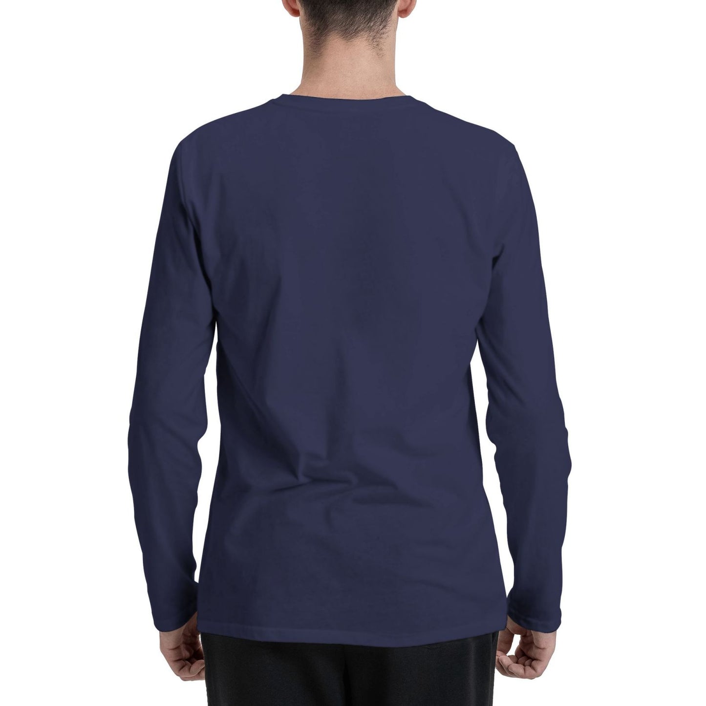 Custom Men's Cotton Crew Neck Long-Sleeved T-Shirt (DTG)