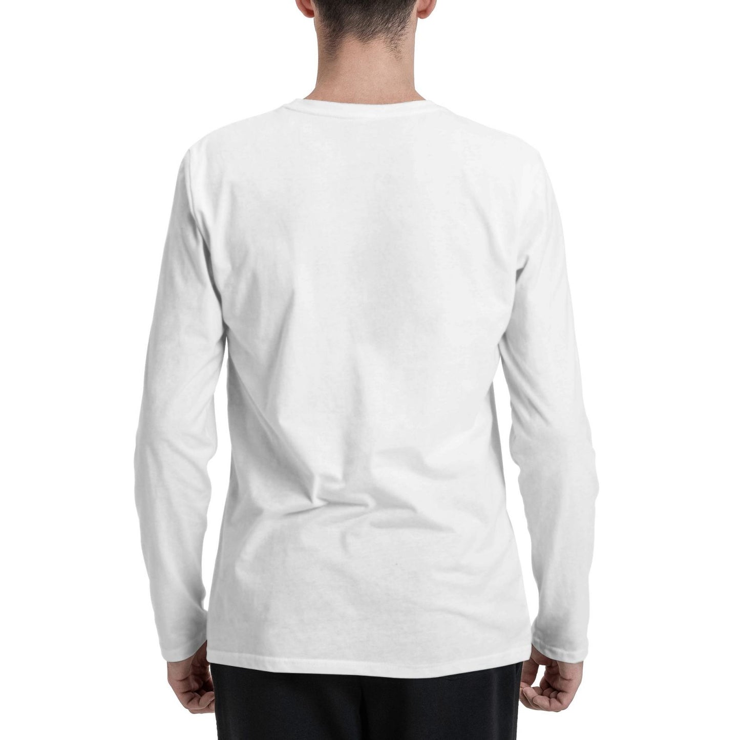 Custom Men's Cotton Crew Neck Long-Sleeved T-Shirt (DTG)