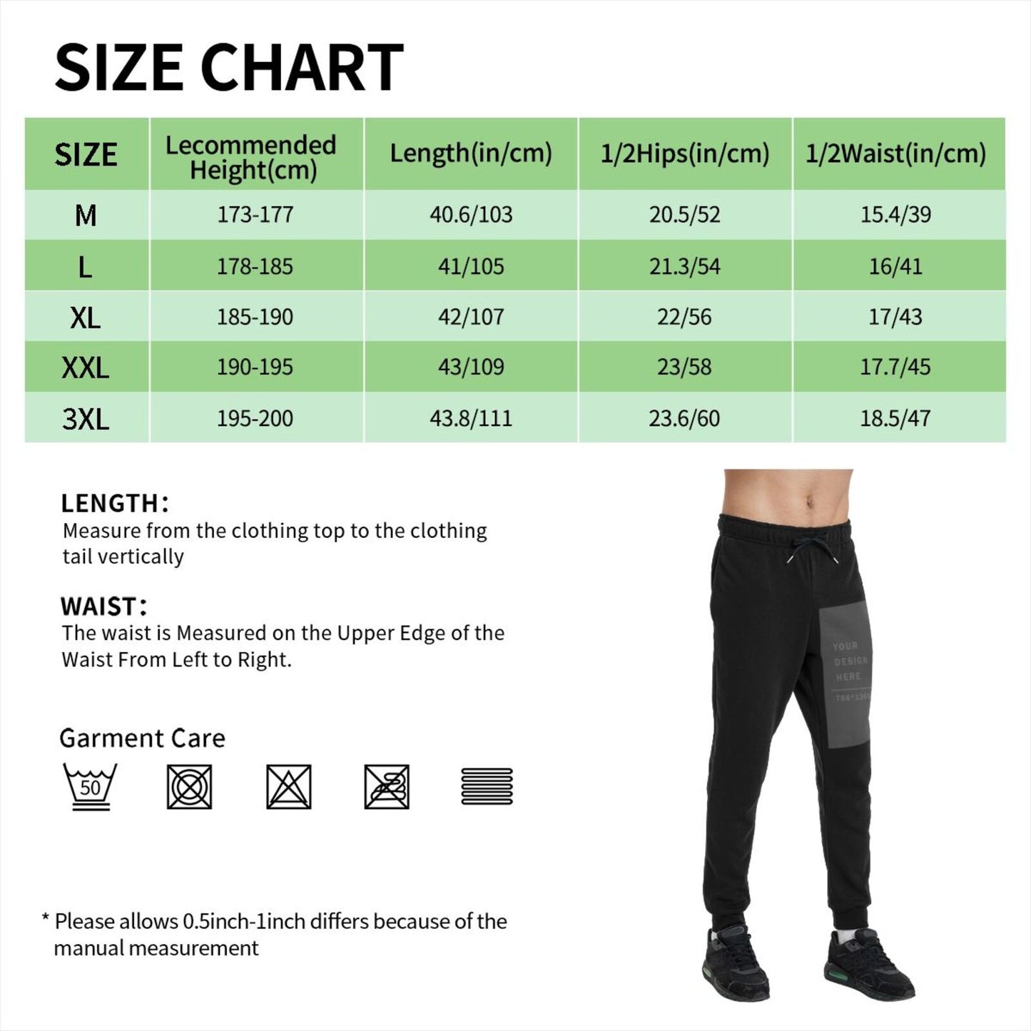 Custom Men's Cotton long pants with Logo