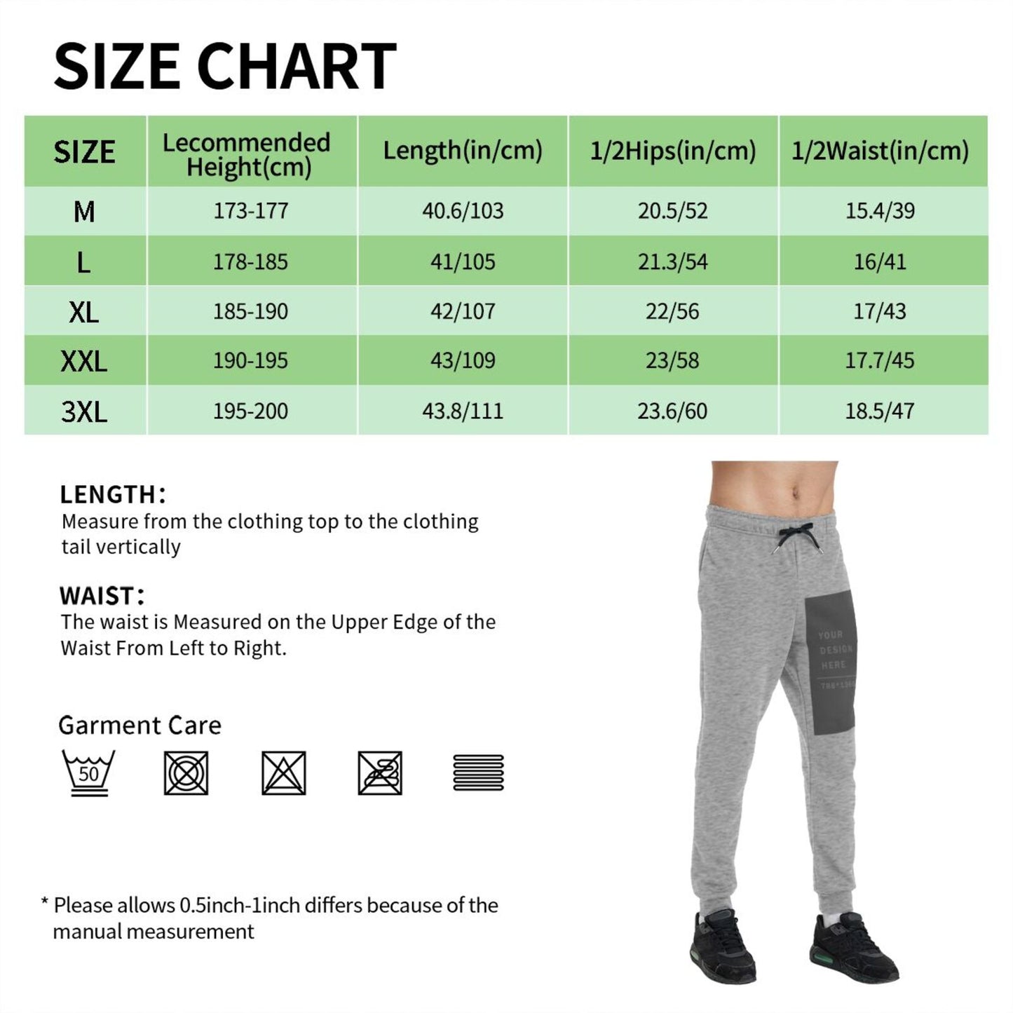Custom Men's Cotton long pants with Logo