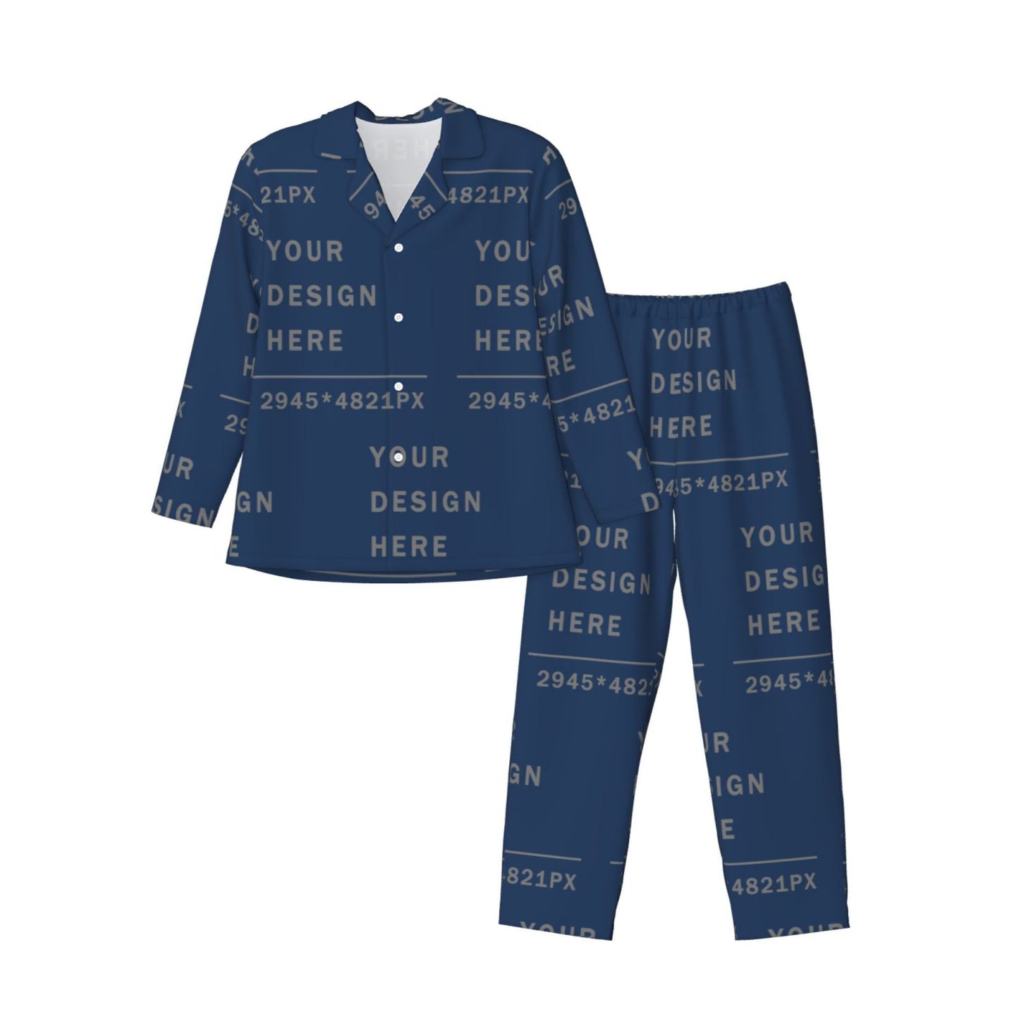 Custom Men's Long-Sleeved Pajama Set (full printed)