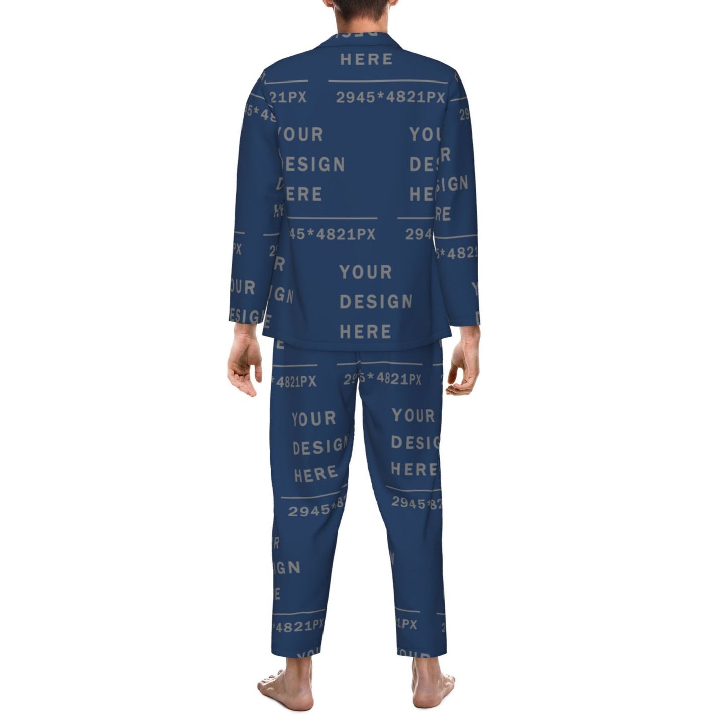 Custom Men's Long-Sleeved Pajama Set (full printed)