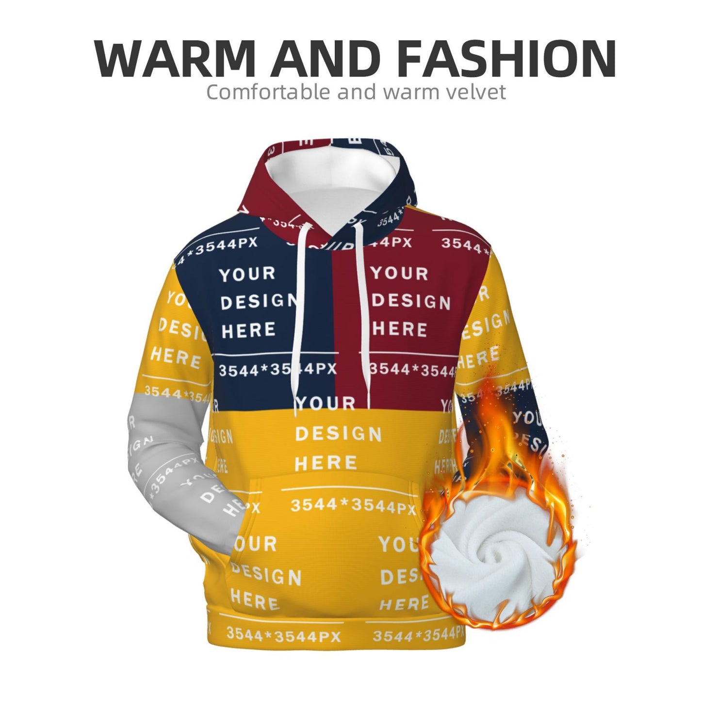 Custom Men's Soft Fleece hoodie (Full printed)