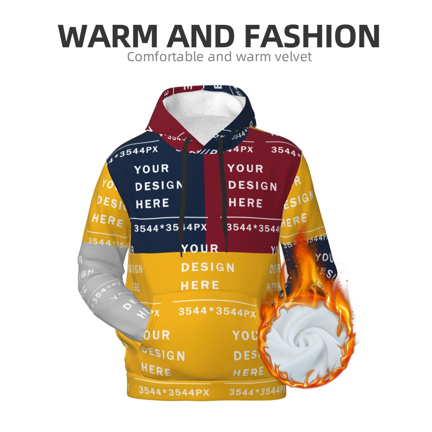 Custom Men's Soft Fleece hoodie (Full printed)