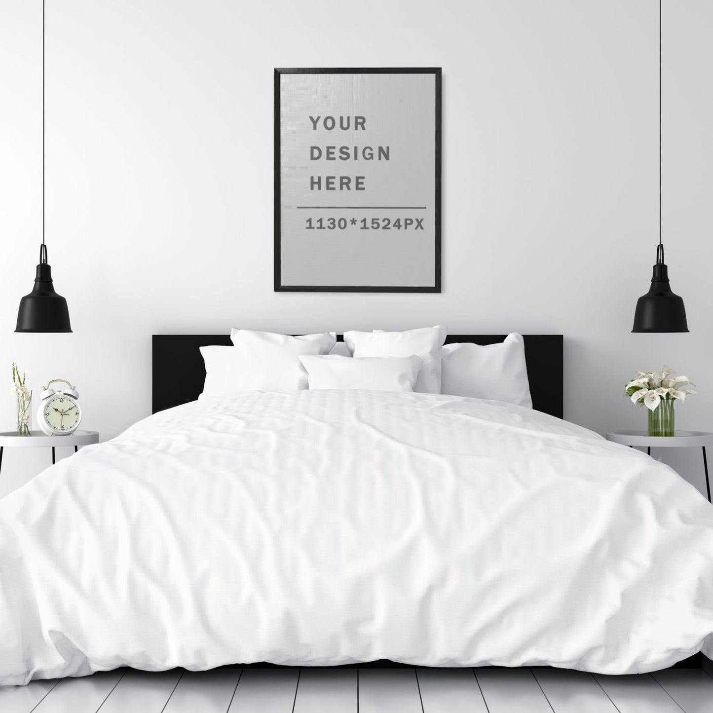 Black Frame Decorative vertical Hanging Painting 12"×16"-POD