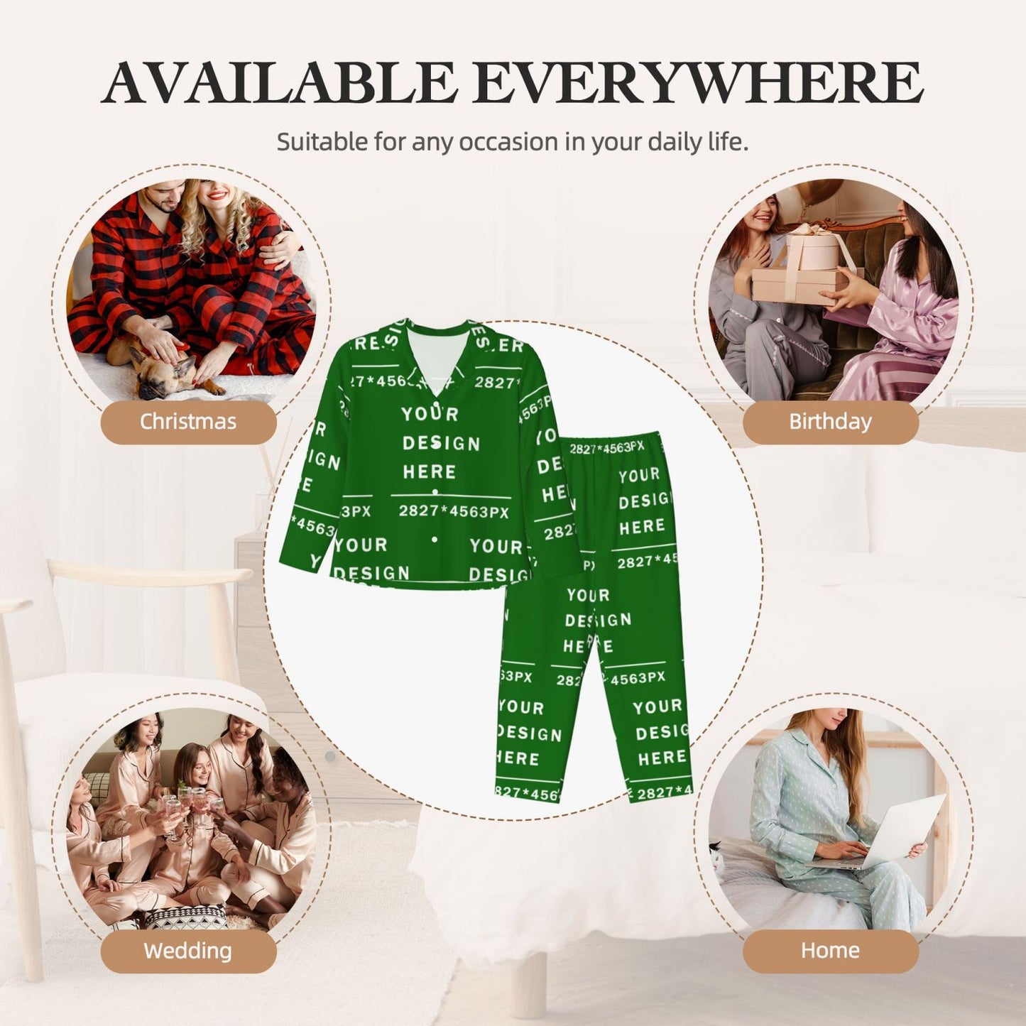 Custom Women's Long-Sleeved Pajama Set