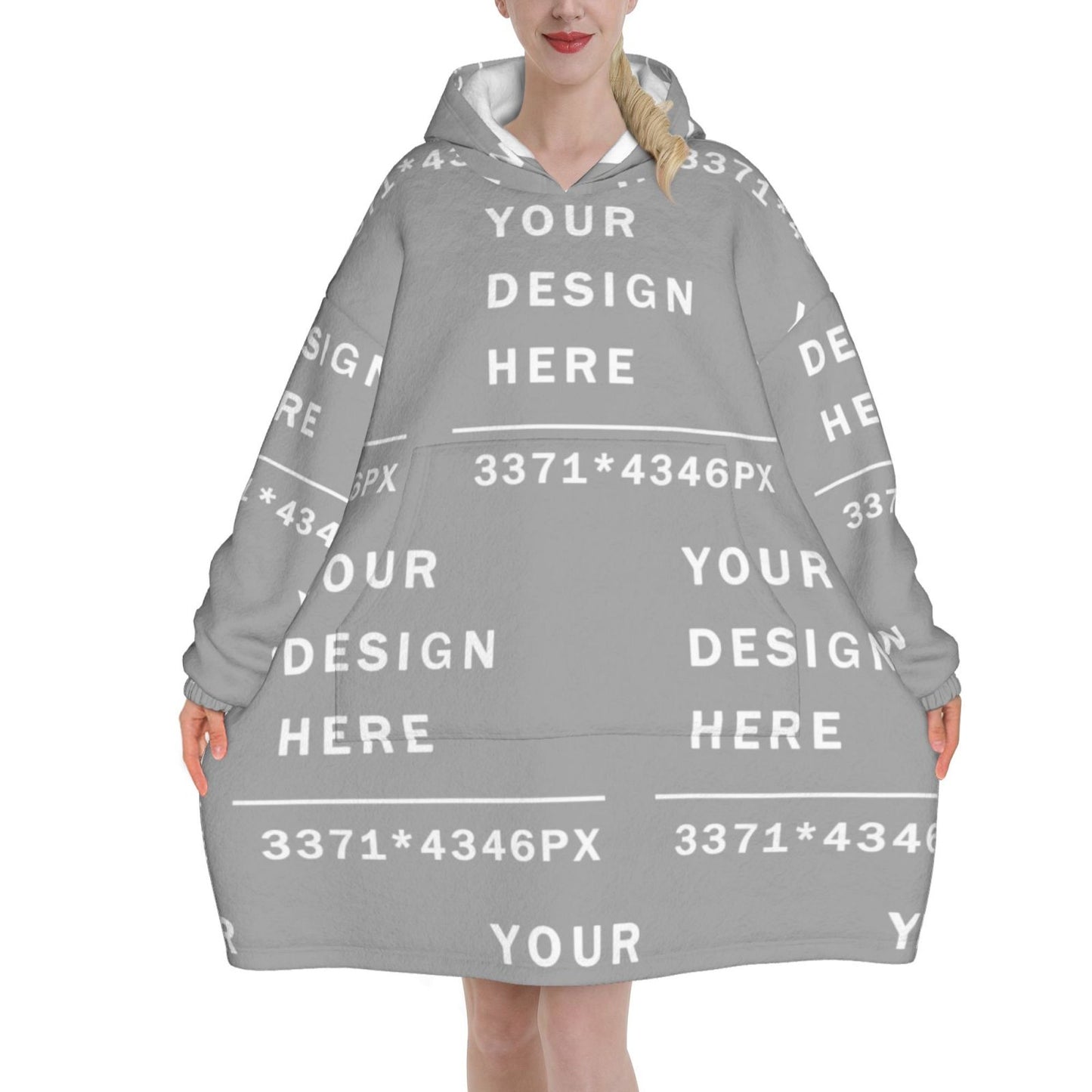 Custom flannel Blanket Hoodie (women) -Full printed