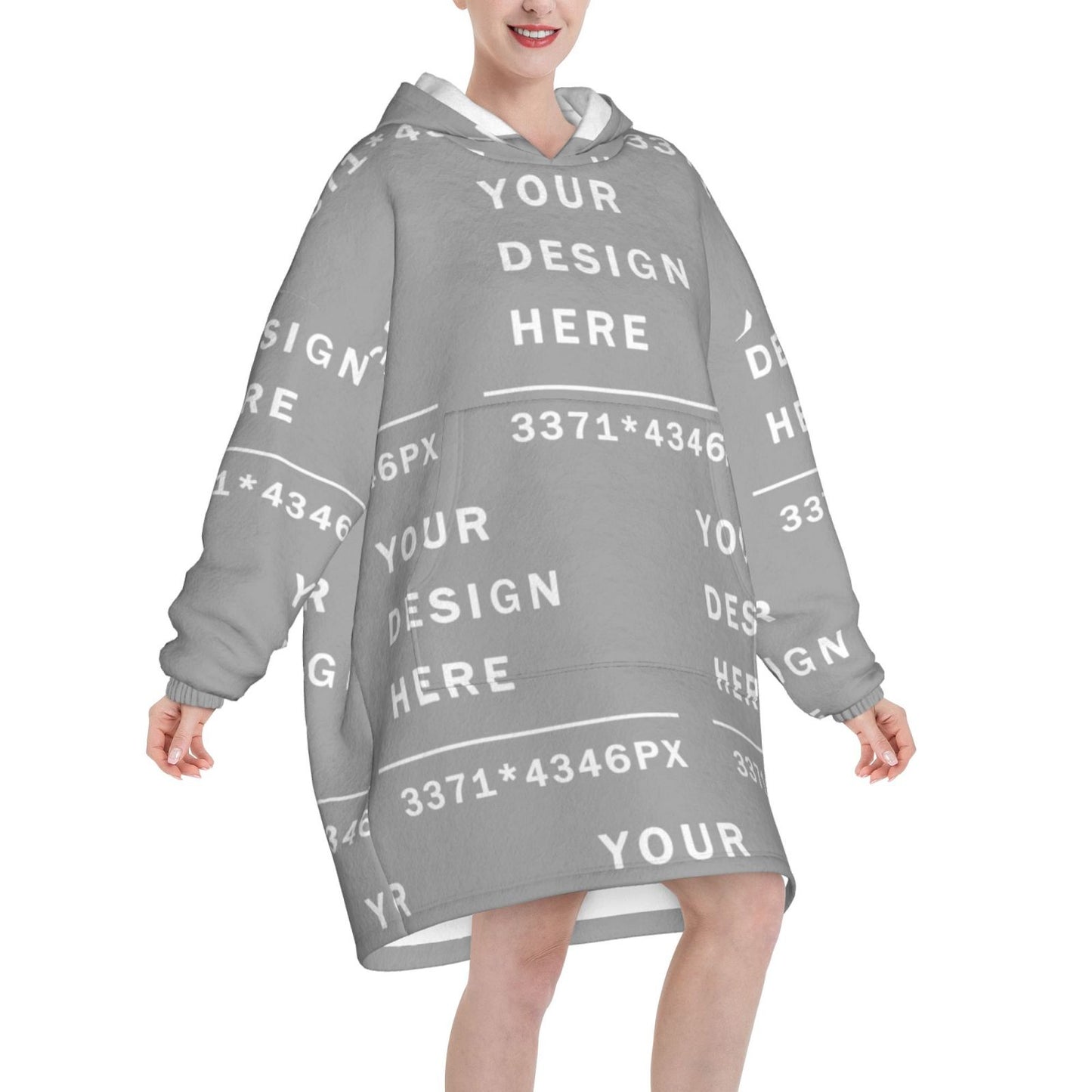 Custom flannel Blanket Hoodie (women) -Full printed