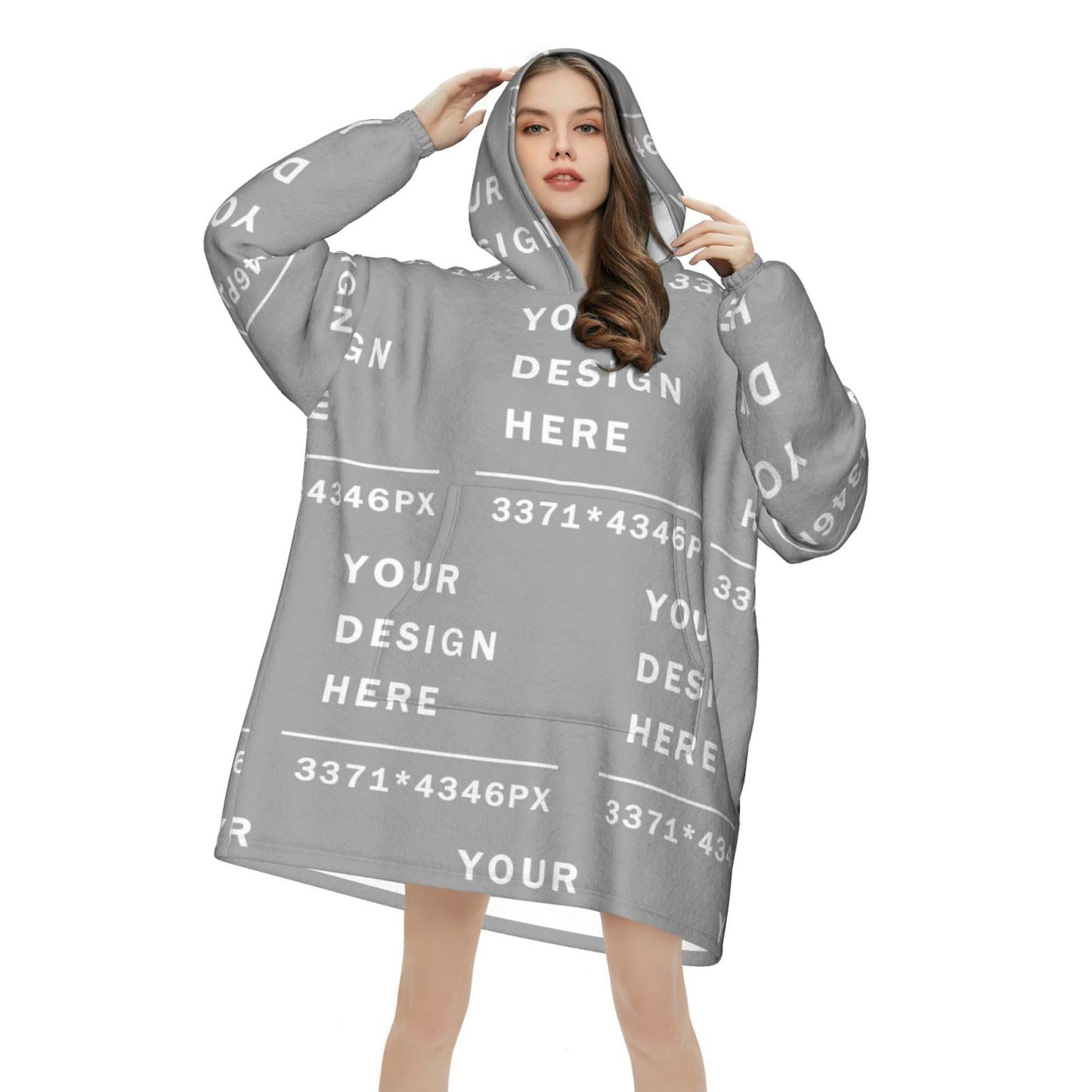 Custom flannel Blanket Hoodie (women) -Full printed