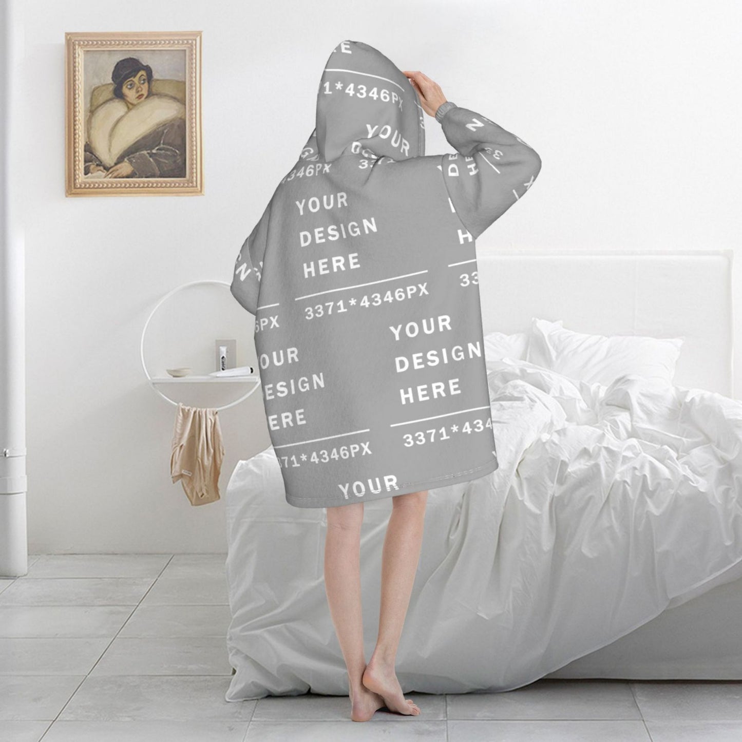 Custom flannel Blanket Hoodie (women) -Full printed