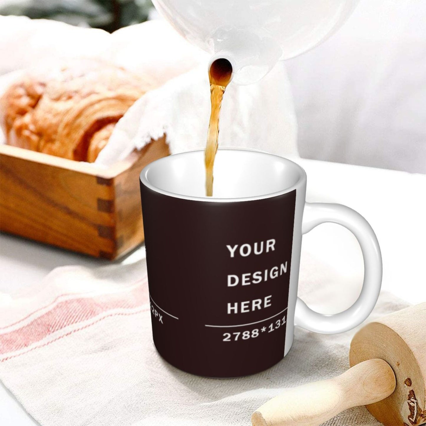 Design your Mug - White Ceramic Coffee Mug -Along Surface Printed