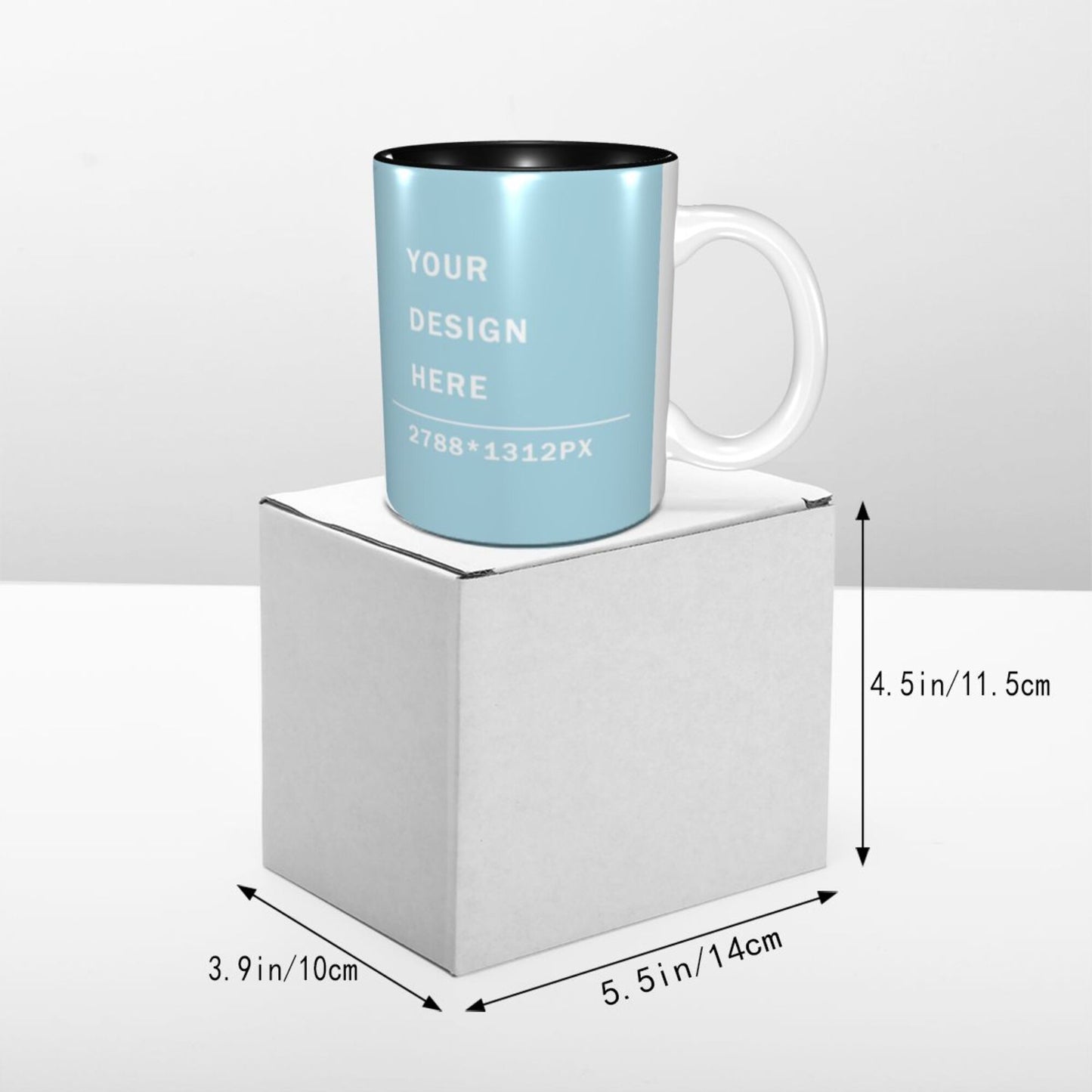 Design your Mug -Inner Color Ceramic Mug-Surface around Printed