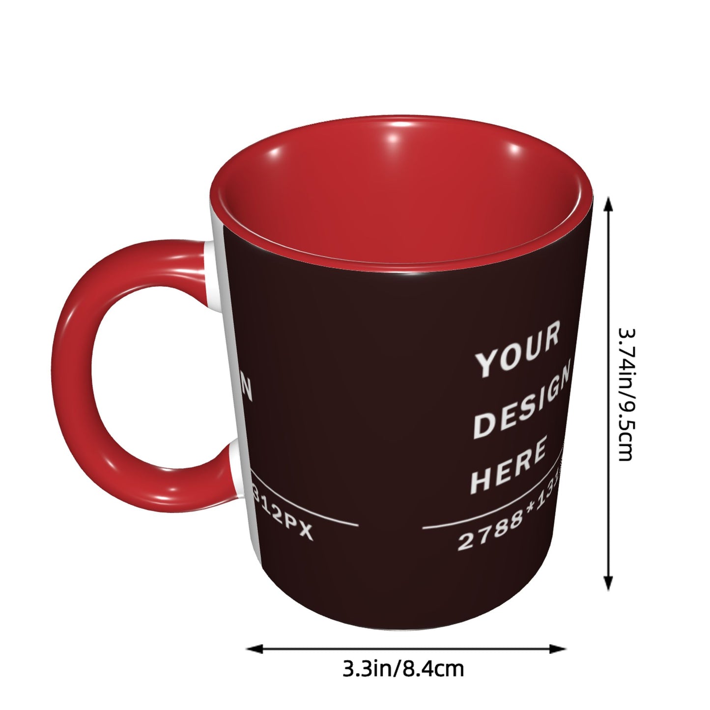 Design your Mug - 11OZ Bicolor Ceramic Mug -Along Surface Printed