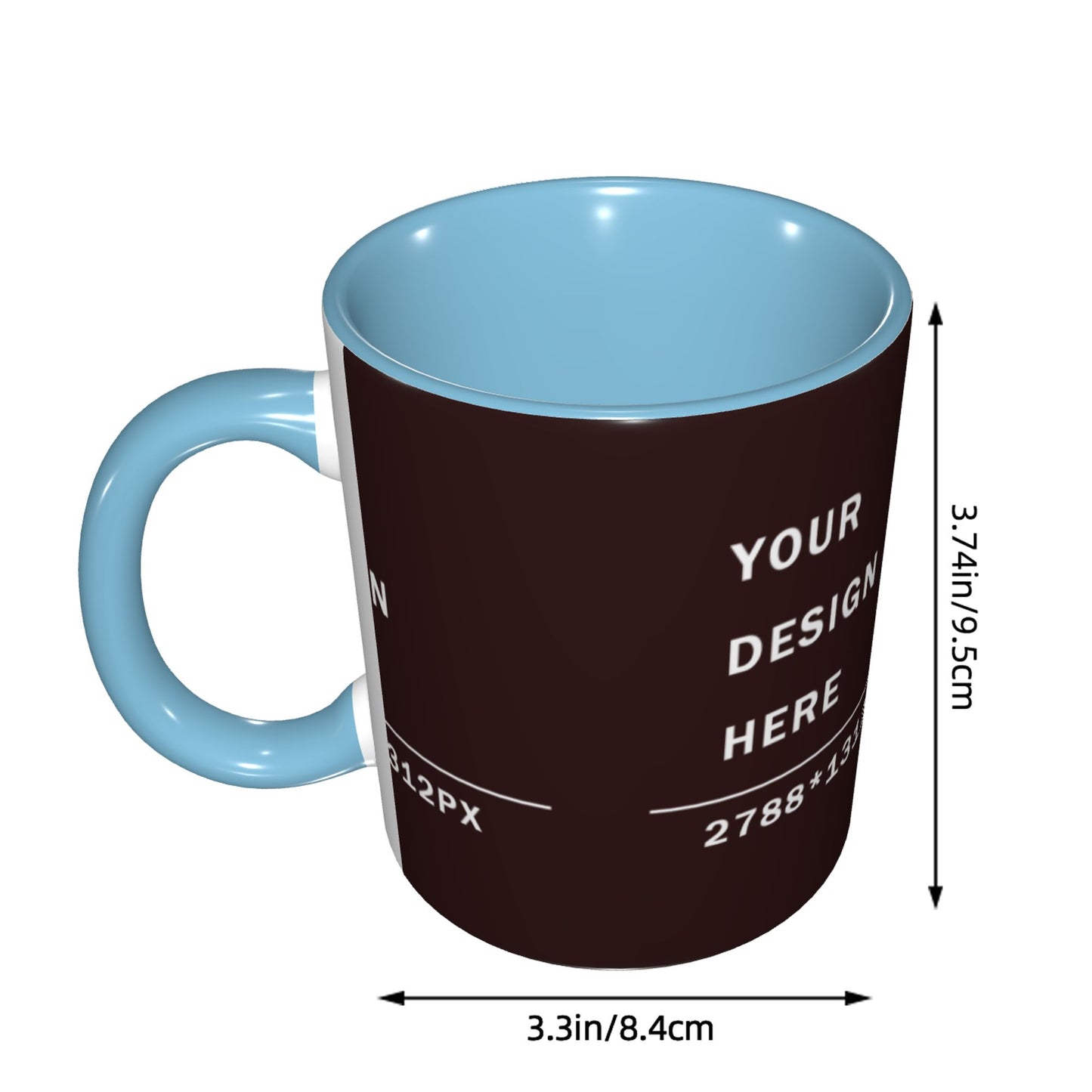 Design your Mug - 11OZ Bicolor Ceramic Mug -Along Surface Printed