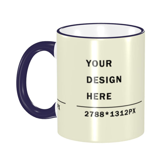 Design your Mug -Colored Edge Ceramic Mug-Surface Around Printed