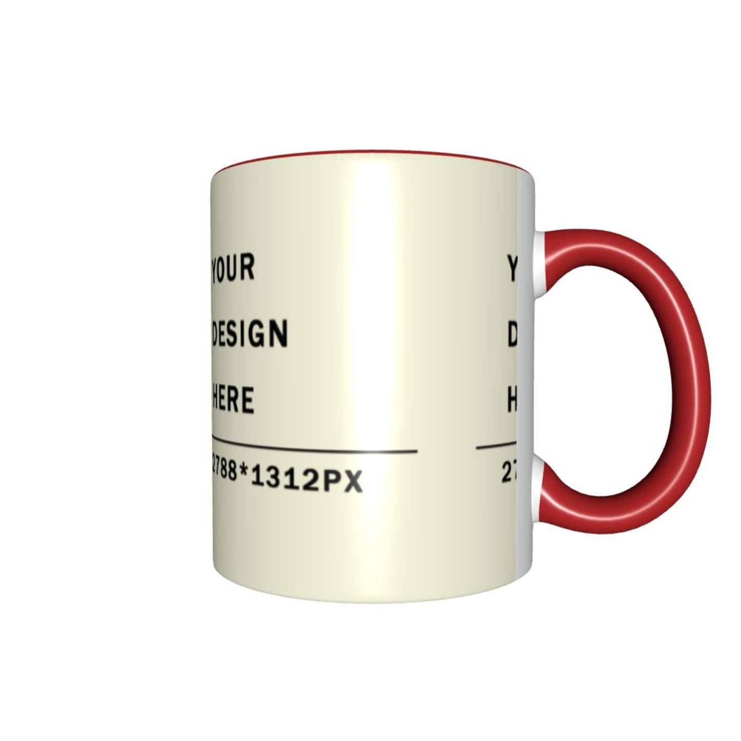 Design your Mug -Colored Edge Ceramic Mug-Surface Around Printed