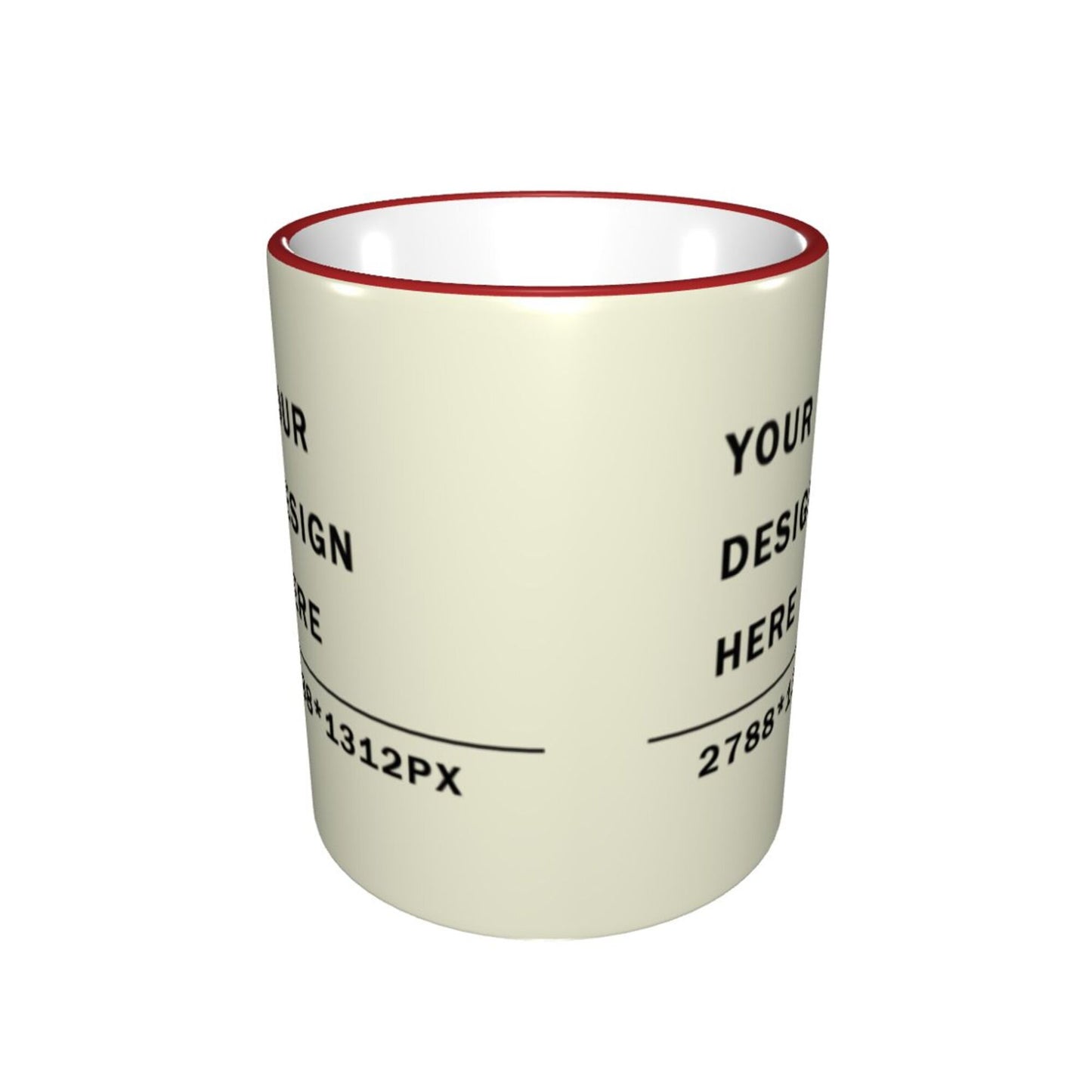 Design your Mug -Colored Edge Ceramic Mug-Surface Around Printed